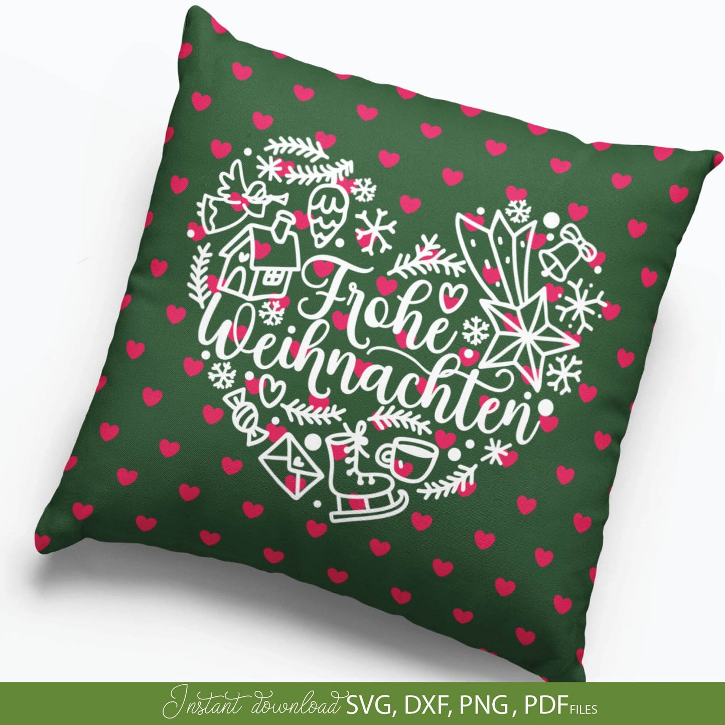 German Frohe Weihnachten plotter file svg png dxf designs bundle for You Christmas evening ornaments. Use for cutting from vinyl, sublimation or laser cut projects.
Buy now and enjoy!