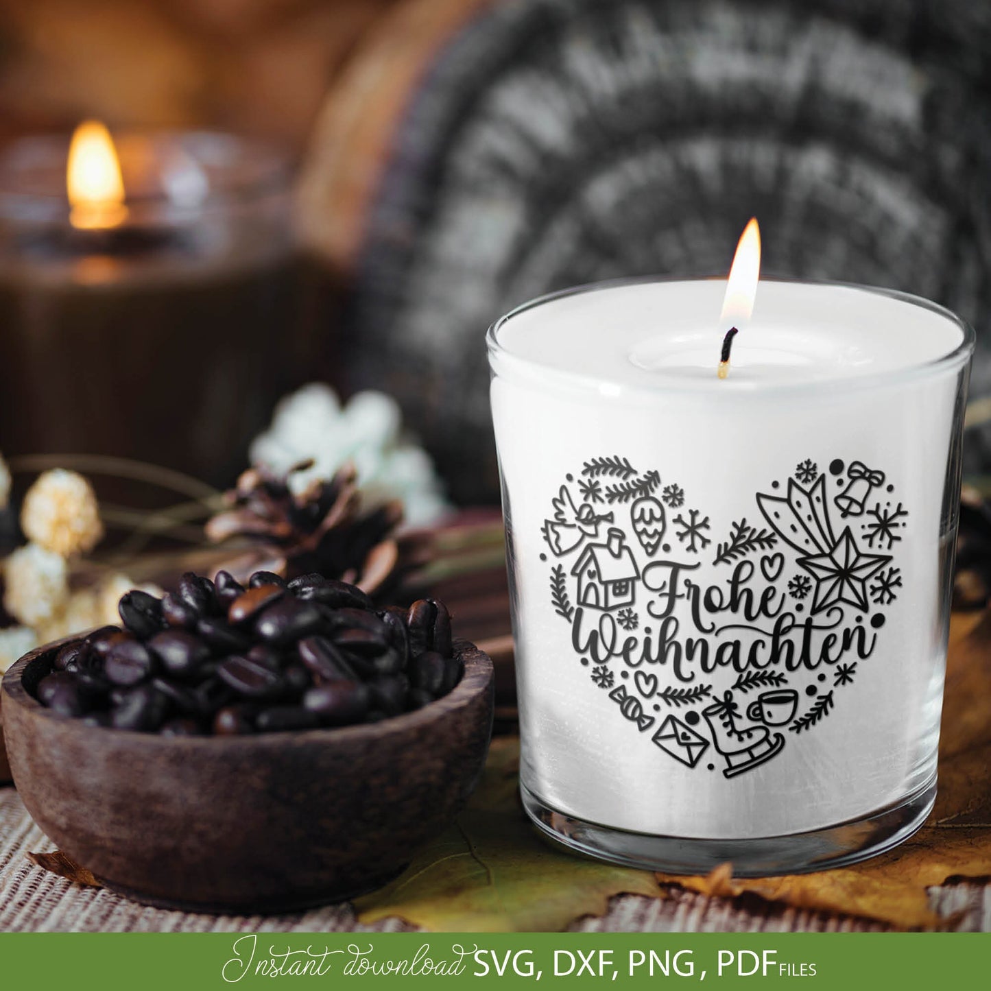 German Frohe Weihnachten plotter file svg png dxf designs bundle for You Christmas evening ornaments. Use for cutting from vinyl, sublimation or laser cut projects.
Buy now and enjoy!