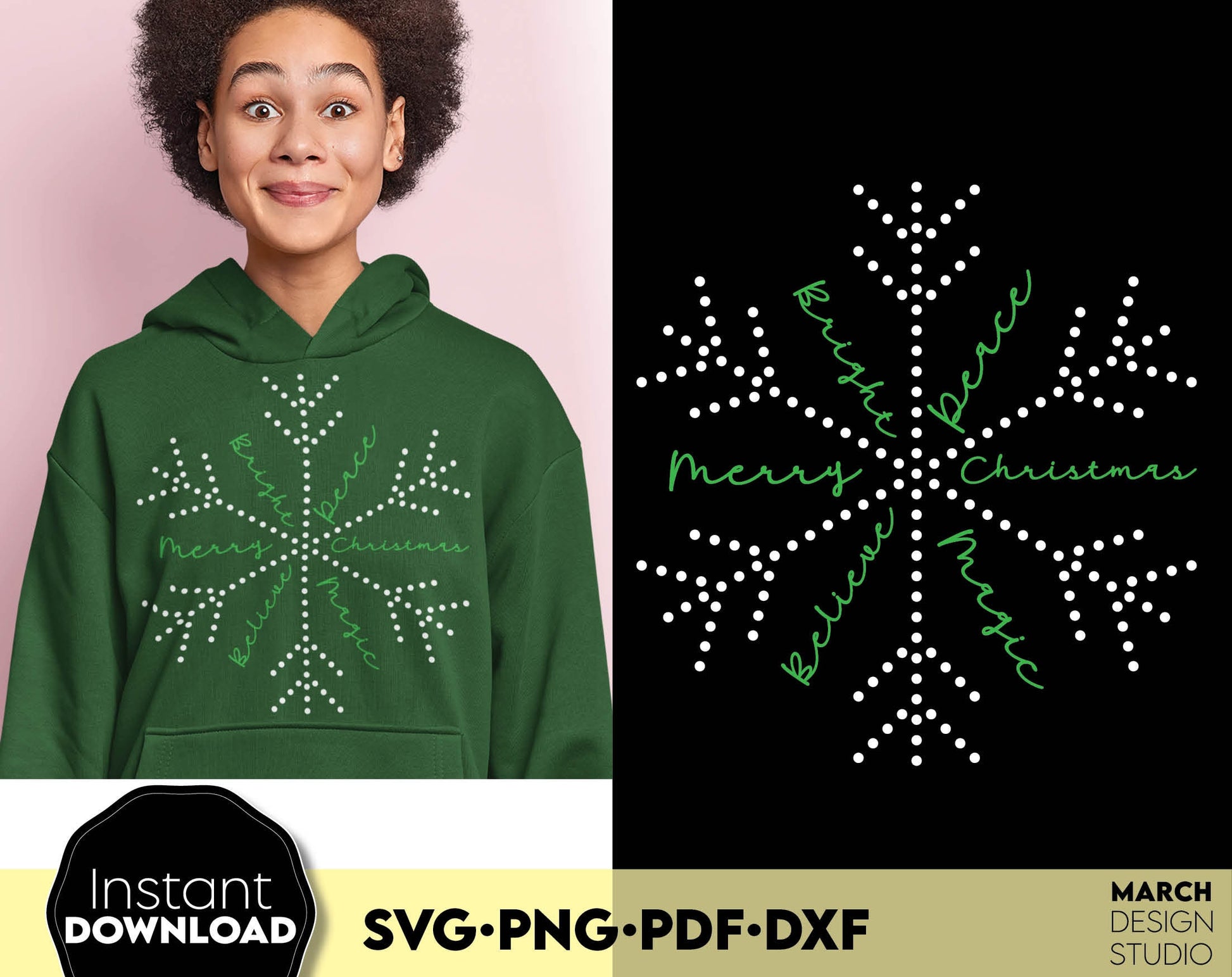 Funny Christmas snowflake design for Your Christmas gift ideas, ornaments or shirt design. SVG PNG PDF DXF files included. Compatible with Cricut, Silhouette or other equipment. Cut from vinyl, use for sublimation or laser cut projects. Buy now!