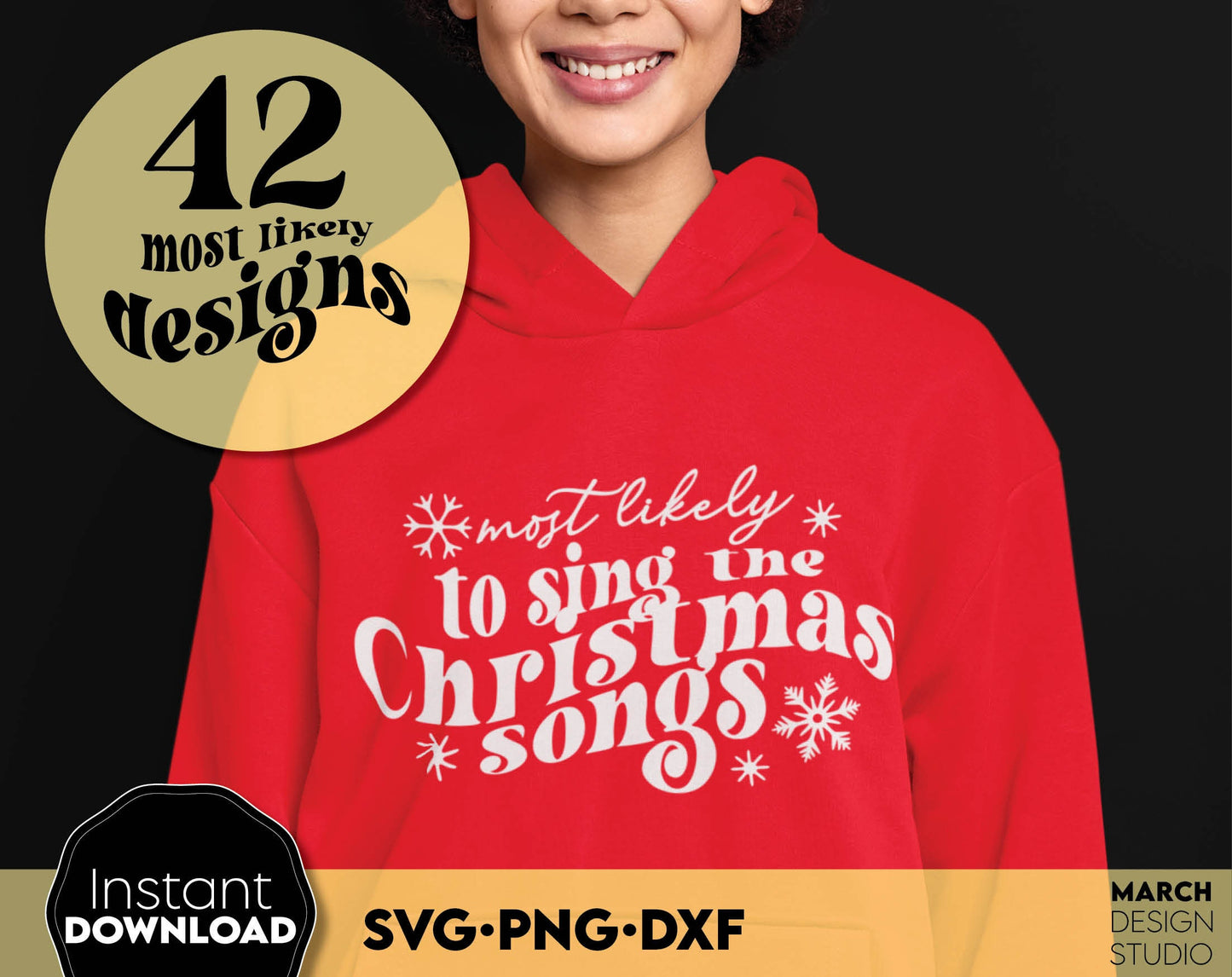 Most Likely To - Christmas bundle. Matching Shirts for Your Funny Family Christmas. Find the right design for every member of the family and make your Christmas fun. Use for cutting from vinyl, sublimation or laser cut projects. Buy now and enjoy!