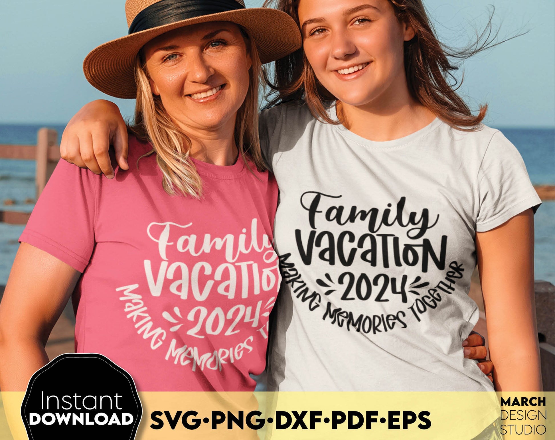 Family vacation 2024 shirt design. SVG PNG DXF PDF EPS files included. Compatible with Cricut, Silhouette or other equipment. Cut from vinyl, use for sublimation or laser cut projects. Buy now for a good price and enjoy!