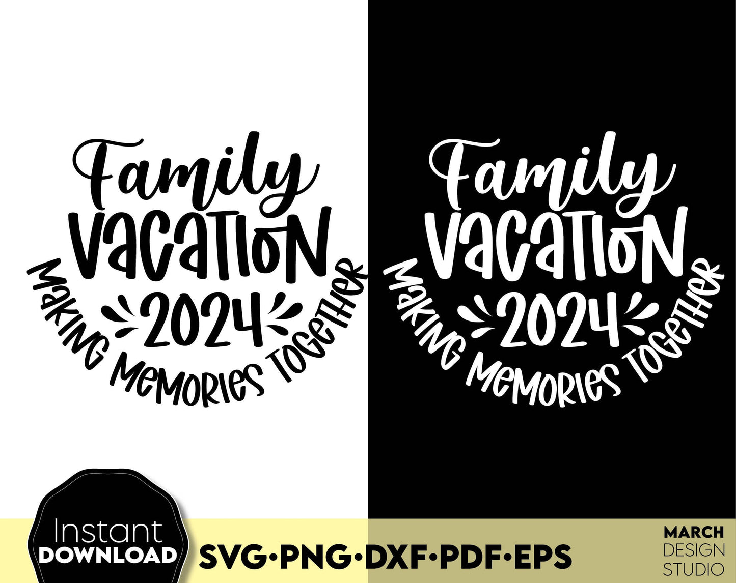 Family vacation 2024 shirt design. SVG PNG DXF PDF EPS files included. Compatible with Cricut, Silhouette or other equipment. Cut from vinyl, use for sublimation or laser cut projects. Buy now for a good price and enjoy!