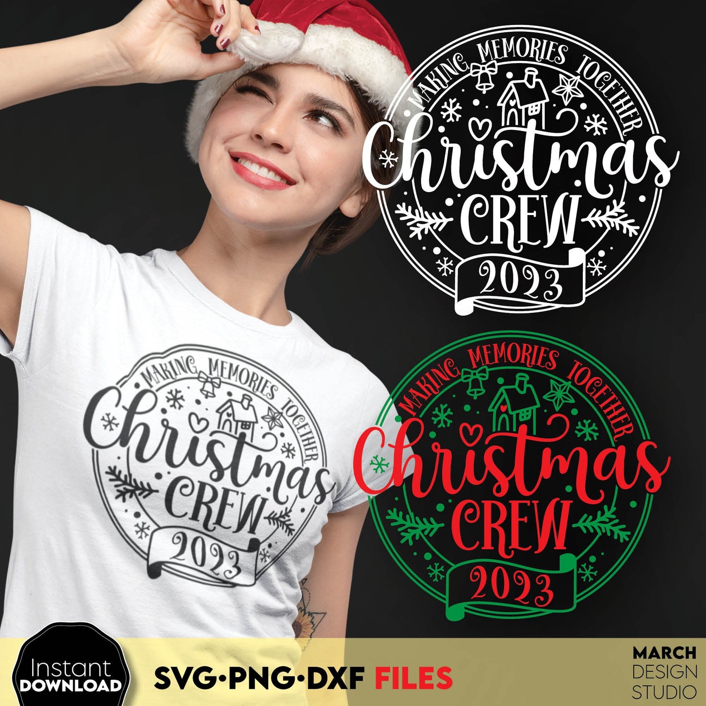 Christmas crew party shirt design. SVG PNG DXF files included. Compatible with Cricut, Silhouette or other equipment. Usable for commercial use. Instant digital download files for Your Group Christmas crew party. Buy now for a good price.