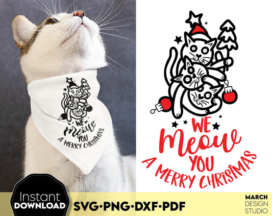 Funny cat Christmas quotes for cat lovers or cat mom ornaments. SVG PNG DXF PDF files included. Compatible with Cricut, Silhouette or other equipment. Use for cutting from vinyl, use for sublimation or laser cut projects. Buy now for a good price!