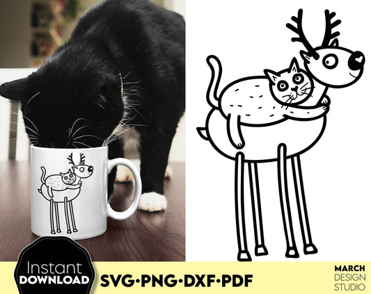 Christmas Pet Svg Png Dxf Pdf files for Your Christmas Gifts ideas. Cut from vinyl, use for sublimation or laser cut/ grave projects. Compatible with Cricut, Silhouette or other equipment. Buy now for a good price and enjoy!