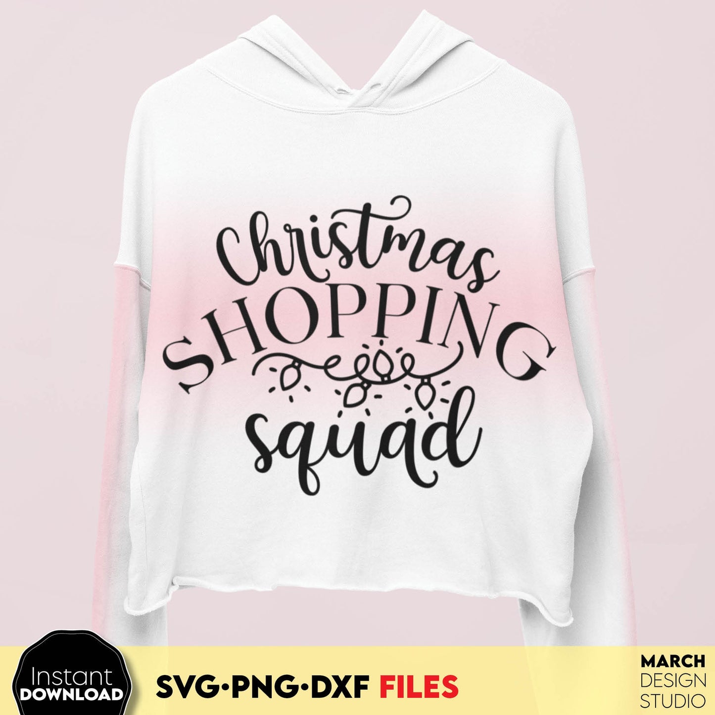 Christmas Shopping squad svg png dxf files for Your funny shirt designs. Compatible with Cricut, Silhouette or other equipment. Cut from vinyl, use for sublimation or laser cut projects. Buy now for a good price and enjoy!