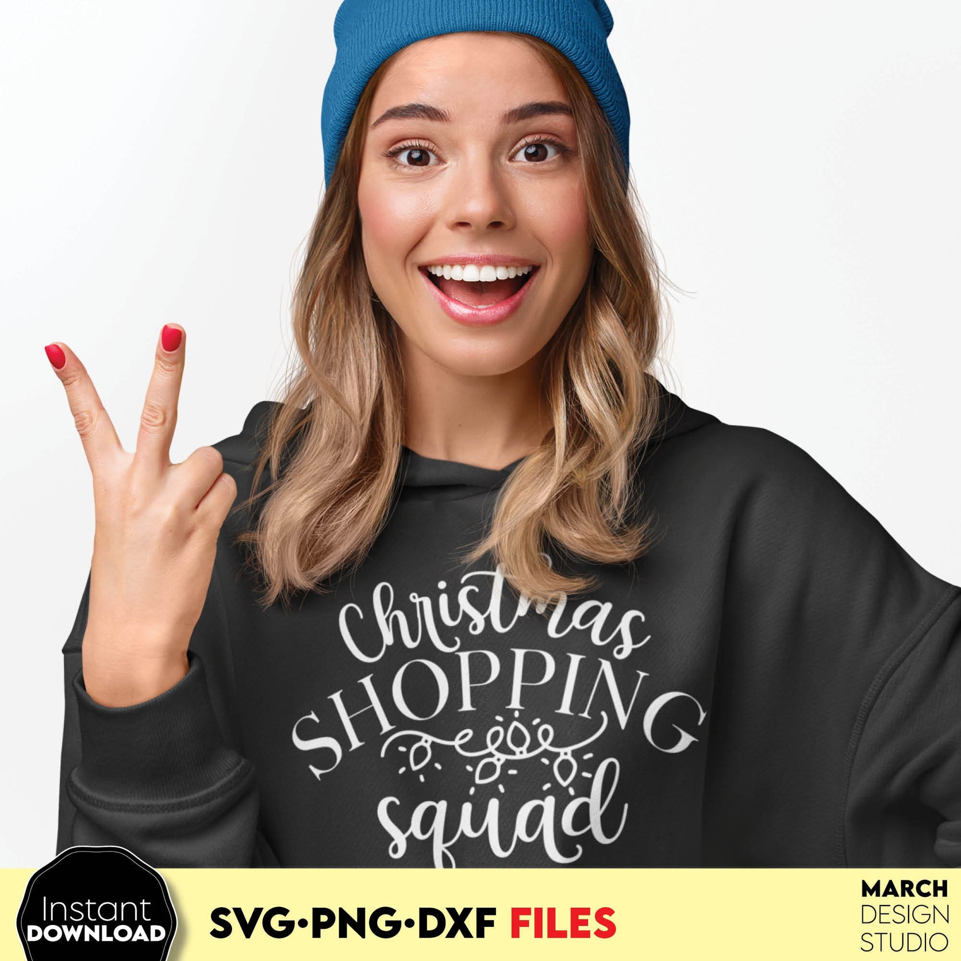 Christmas Shopping squad svg png dxf files for Your funny shirt designs. Compatible with Cricut, Silhouette or other equipment. Cut from vinyl, use for sublimation or laser cut projects. Buy now for a good price and enjoy!