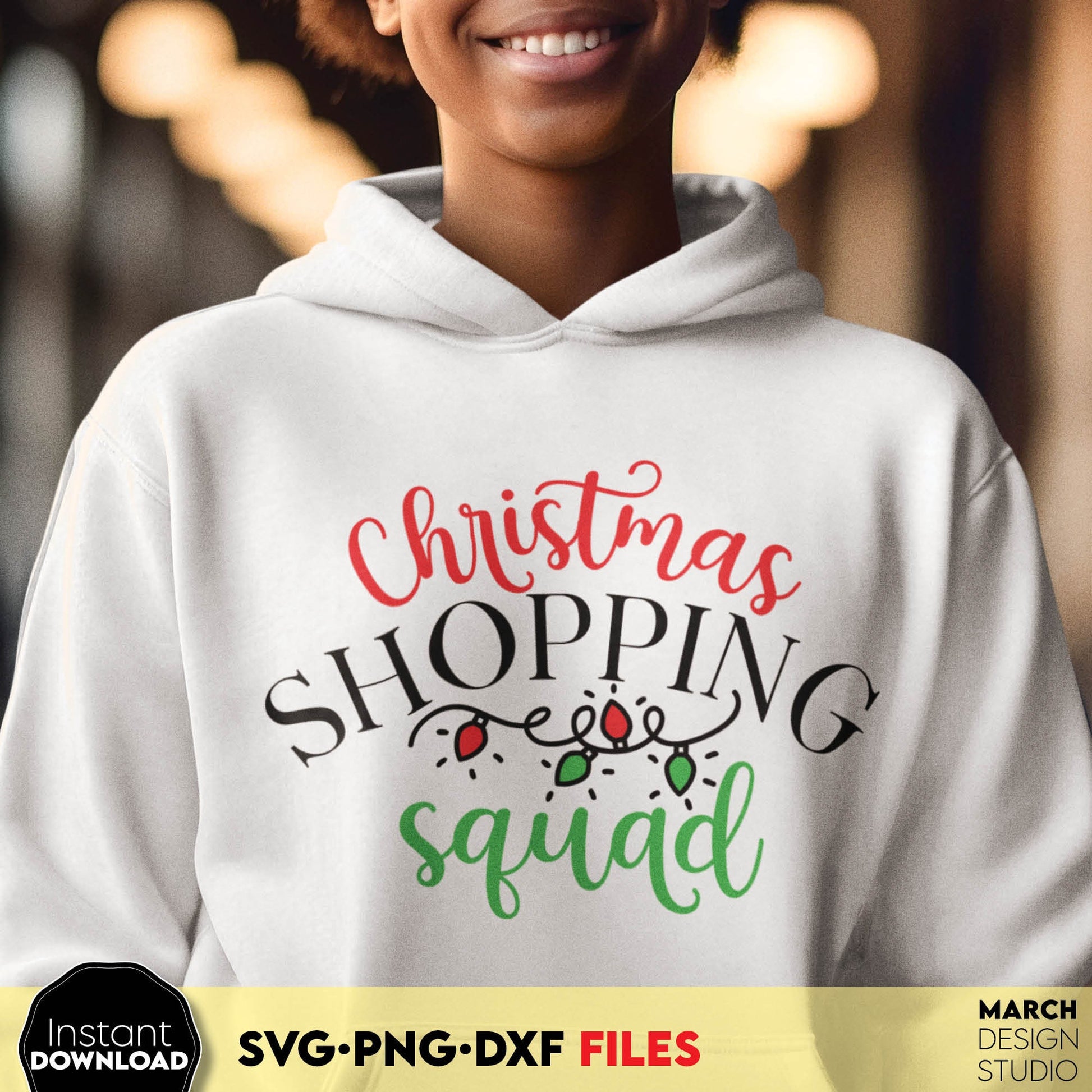 Christmas Shopping squad svg png dxf files for Your funny shirt designs. Compatible with Cricut, Silhouette or other equipment. Cut from vinyl, use for sublimation or laser cut projects. Buy now for a good price and enjoy!