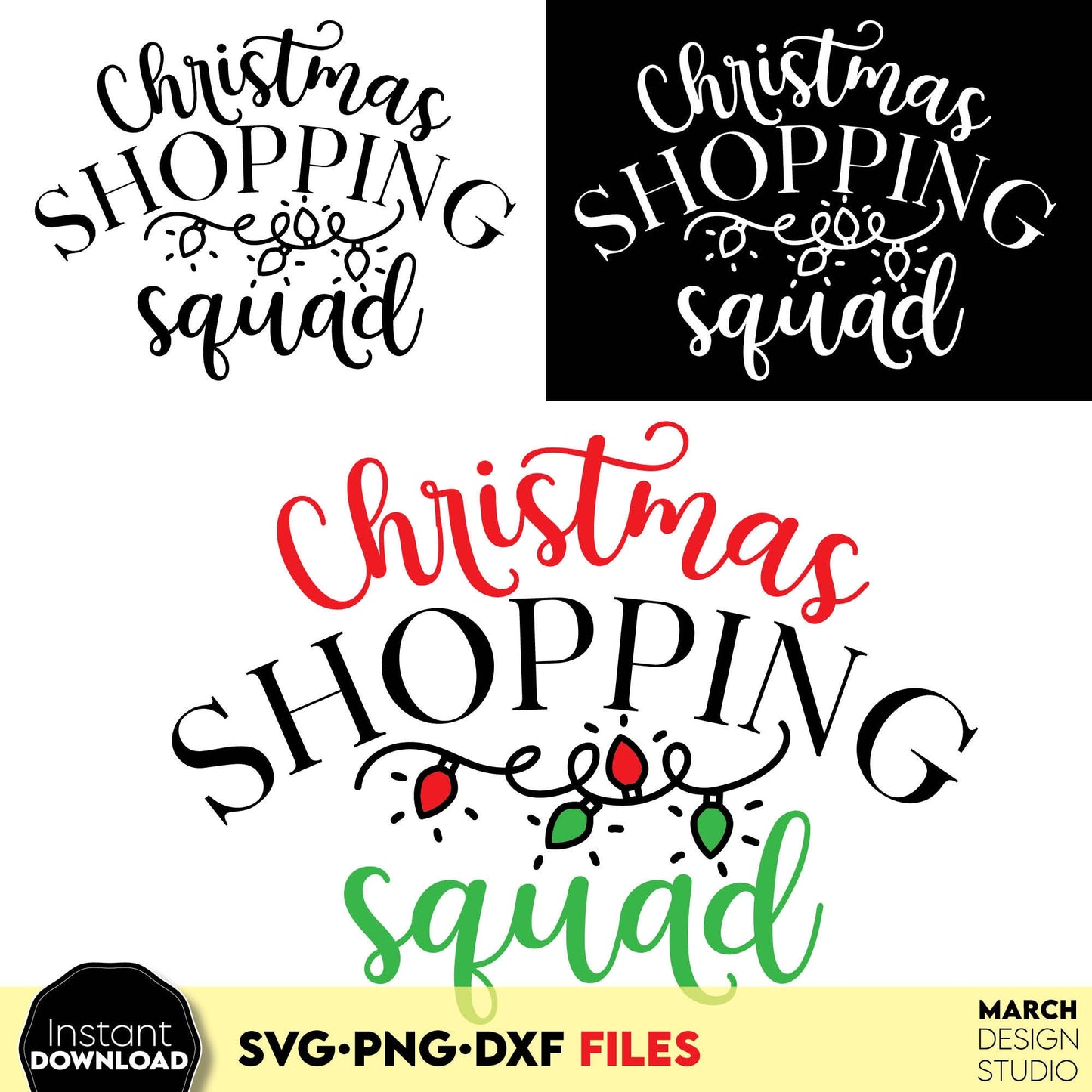 Christmas Shopping squad svg png dxf files for Your funny shirt designs. Compatible with Cricut, Silhouette or other equipment. Cut from vinyl, use for sublimation or laser cut projects. Buy now for a good price and enjoy!