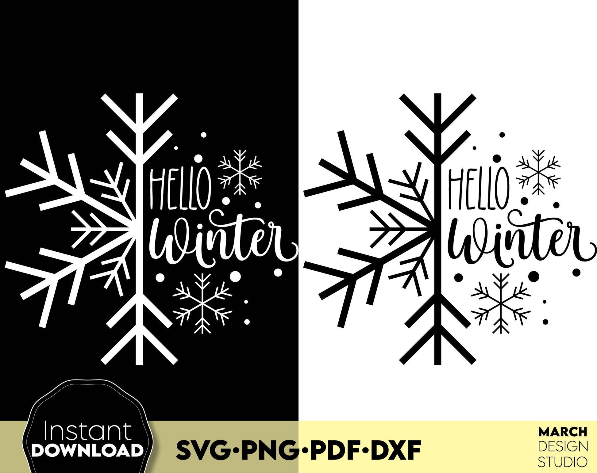 Hello Winter Christmas Svg Shirts design. SVG PNG PDF DXF files included. Compatible with Cricut, Silhouette or other equipment. Cut from vinyl, use for sublimation or laser cut/ grave projects. Buy now for a good price and enjoy!