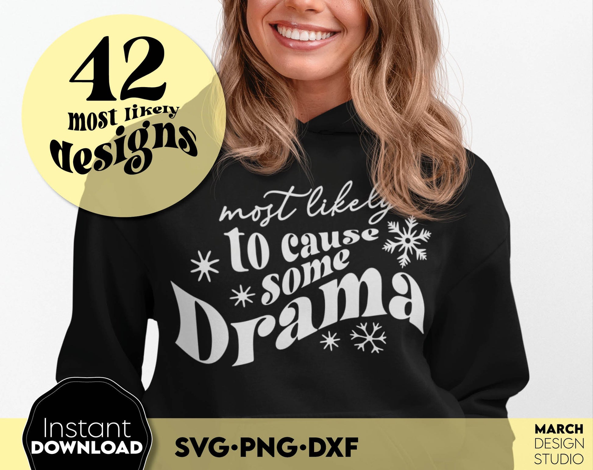 Most Likely To - Christmas bundle. Matching Shirts for Your Funny Family Christmas. Find the right design for every member of the family and make your Christmas fun. Use for cutting from vinyl, sublimation or laser cut projects. Buy now and enjoy!