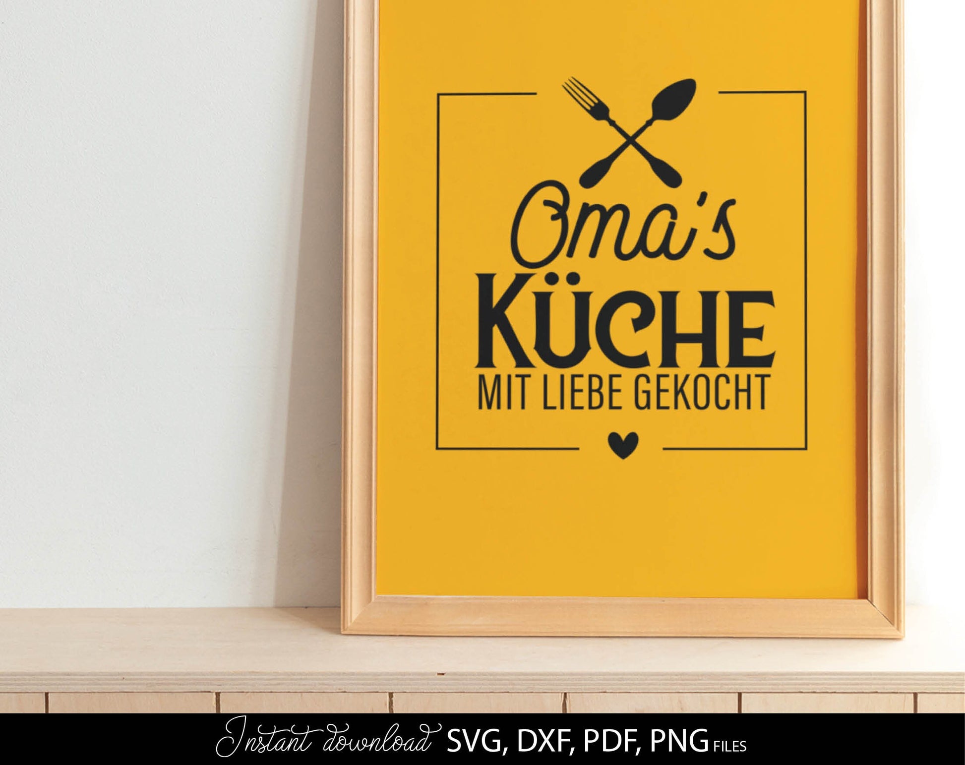 German Oma and Mama Küche saying  Plotter File SVG, PNG DXF and PDF files included. Compatible with Cricut, Silhouette, Glowforge or other machines. Use for sublimation or laser cut projects as well. Buy now, enjoy! Discount prices available.