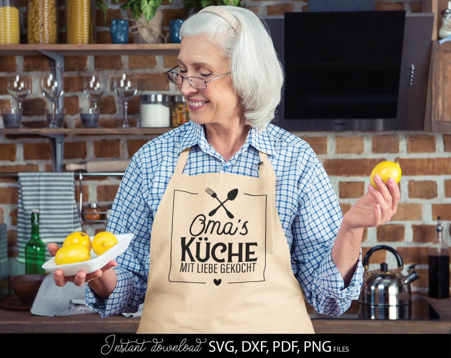 German Oma and Mama Küche saying  Plotter File SVG, PNG DXF and PDF files included. Compatible with Cricut, Silhouette, Glowforge or other machines. Use for sublimation or laser cut projects as well. Buy now, enjoy! Discount prices available.