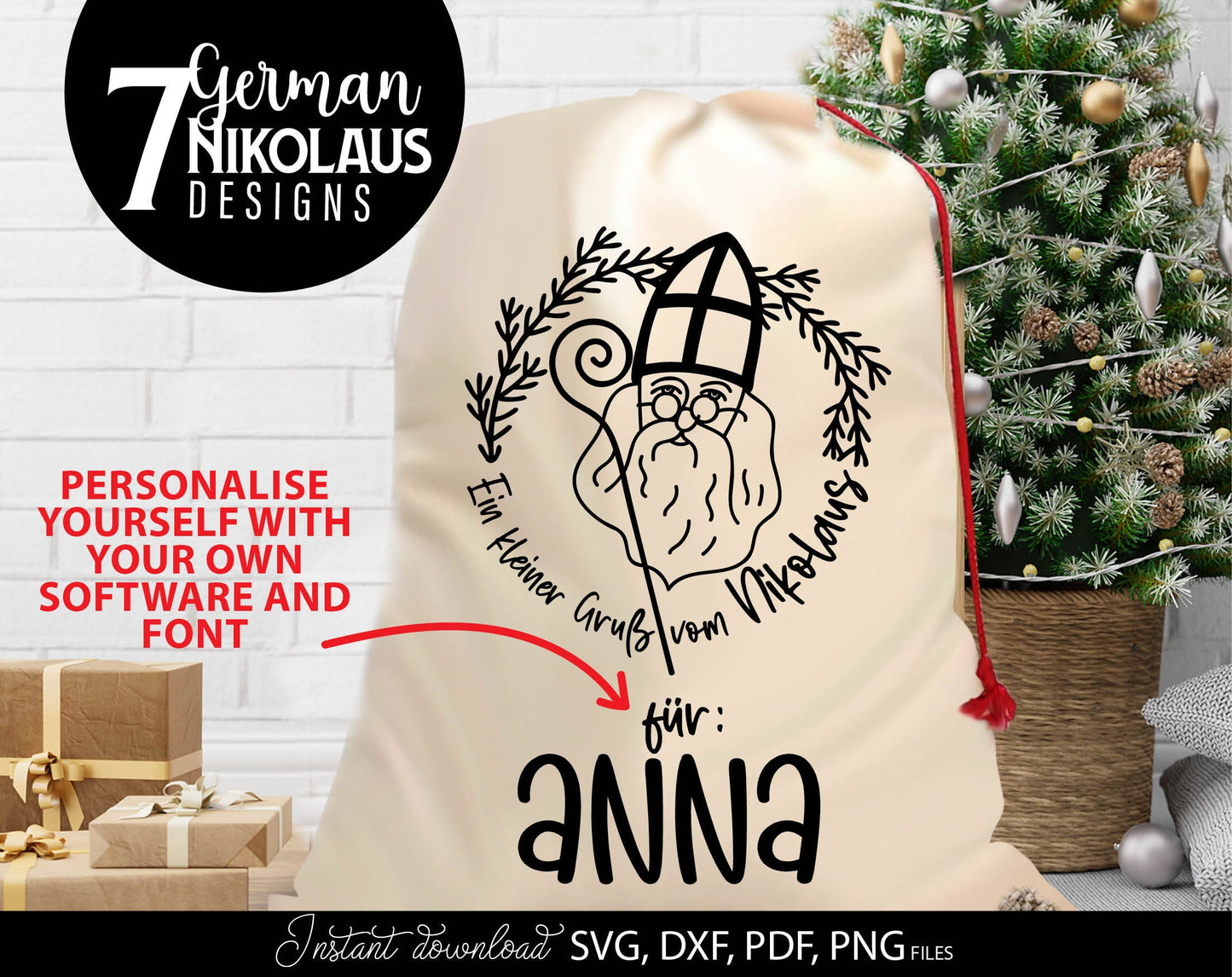 German St. Nicholas plotter file svg png dxf designs bundle for You German Christmas evening ornaments. Use for cutting from vinyl, sublimation or laser cut projects. Compatible with Cricut, Silhouette or other equipment. Buy now and enjoy!