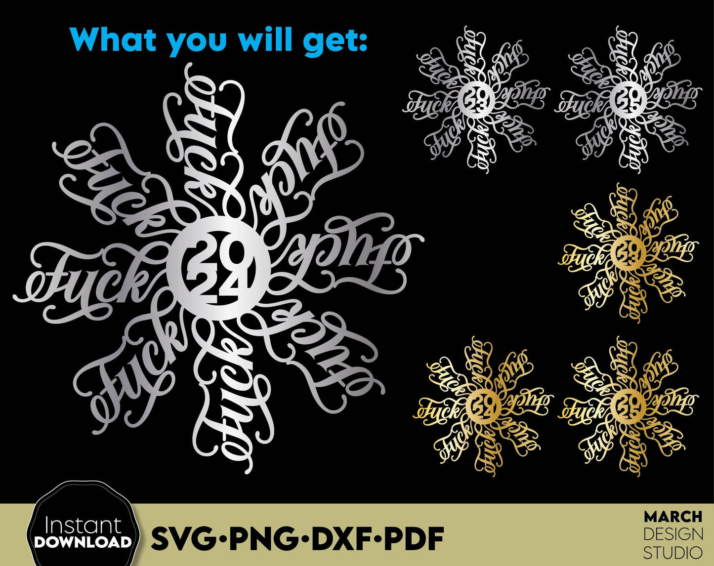 Funny Christmas Shirt Design. Fuck flake 2024 on it. SVG PNG DXF PDF files included. Compatible with Cricut, Silhouette or other equipment. Buy now for a good price and enjoy!