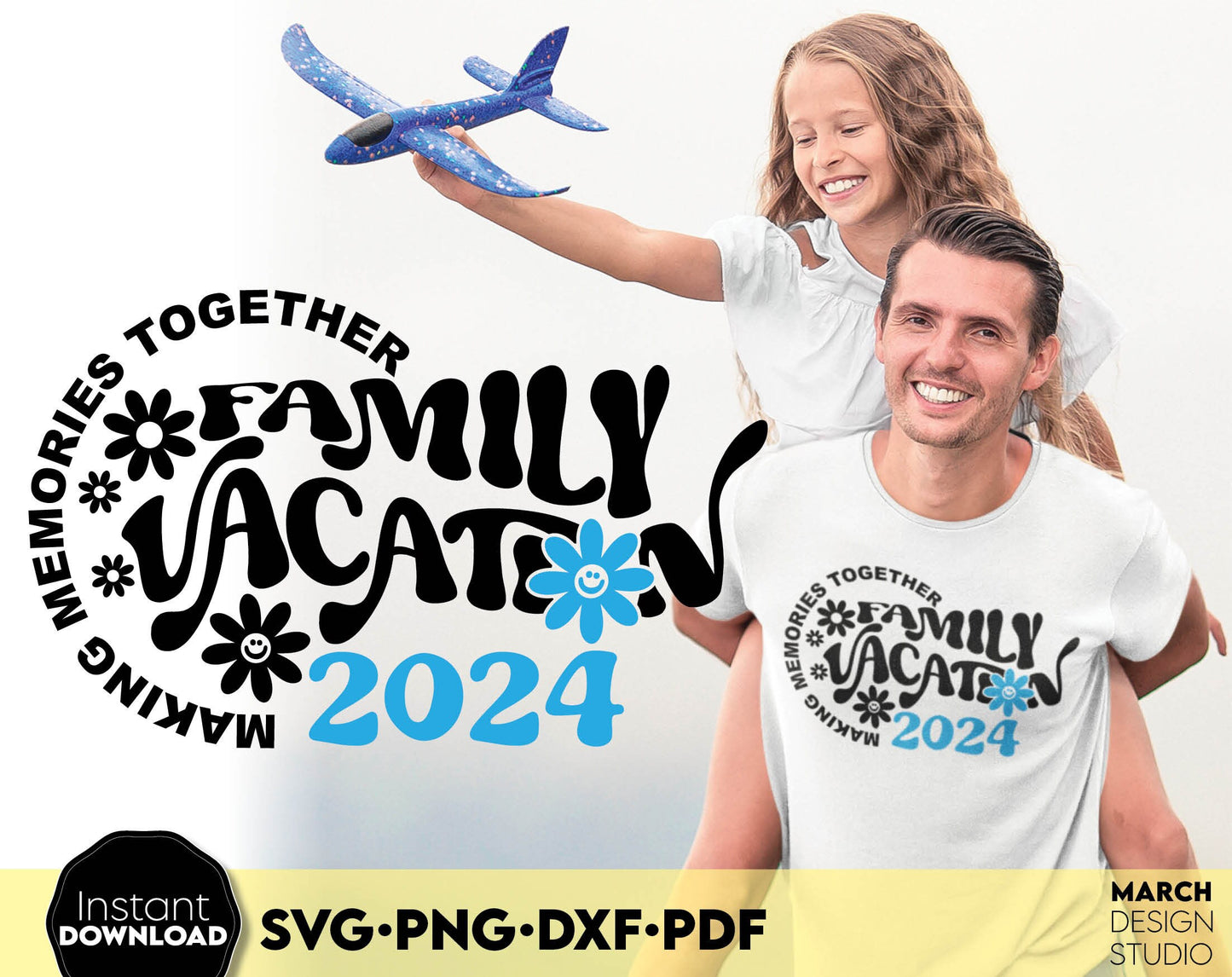 Making Memories Together Family Vacation matching shirt design.  SVG PNG DXF PDF files included. Compatible with Cricut, Silhouette or other equipment. Cut from vinyl, use for sublimation or laser cut or grave projects. Buy now for a good price!