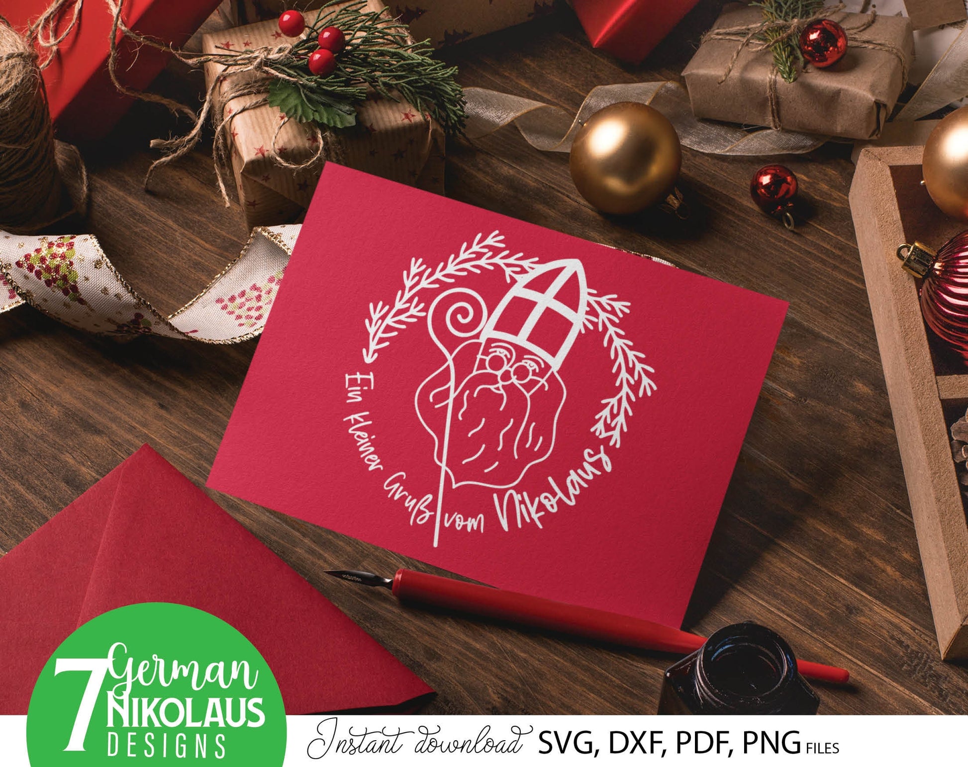 German St. Nicholas plotter file svg png dxf designs bundle for You German Christmas evening ornaments. Use for cutting from vinyl, sublimation or laser cut projects. Compatible with Cricut, Silhouette or other equipment. Buy now and enjoy!