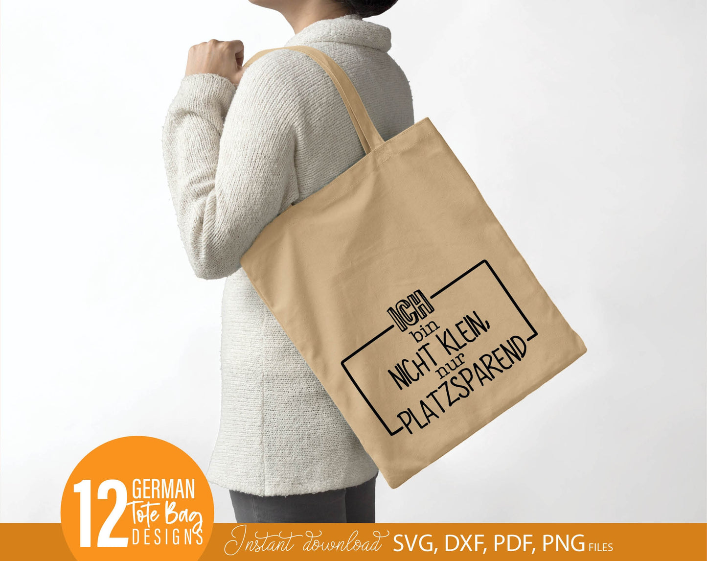 German sayings for bags plotter file bag sayings bundle. SVG DXF PDF PNG files included. Compatible with Cricut, Silhouette or other equipment. Cut from vinyl, use for sublimation or laser cut / grave projects as well. Buy now for a good price! Enjoy