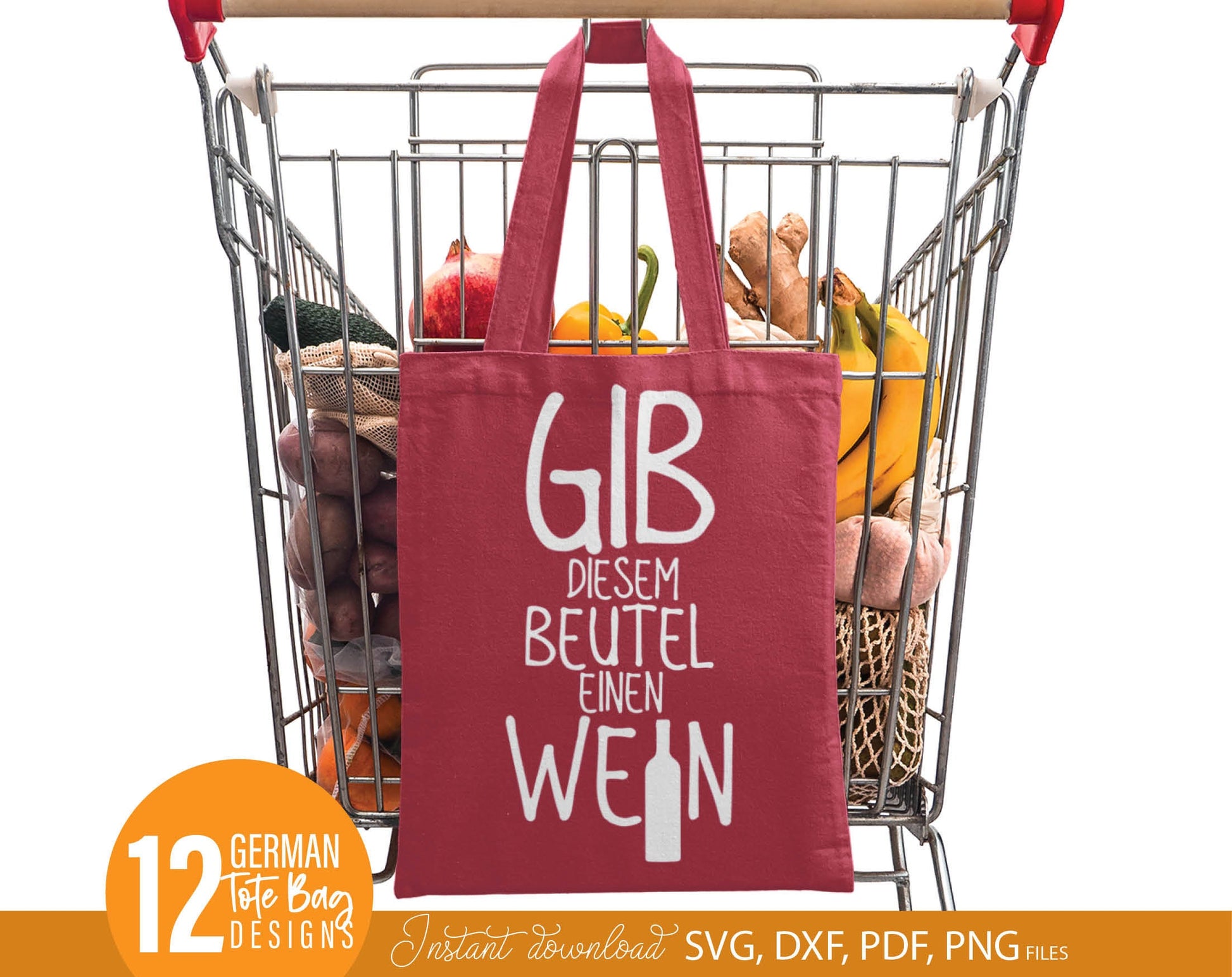 German sayings for bags plotter file bag sayings bundle. SVG DXF PDF PNG files included. Compatible with Cricut, Silhouette or other equipment. Cut from vinyl, use for sublimation or laser cut / grave projects as well. Buy now for a good price! Enjoy