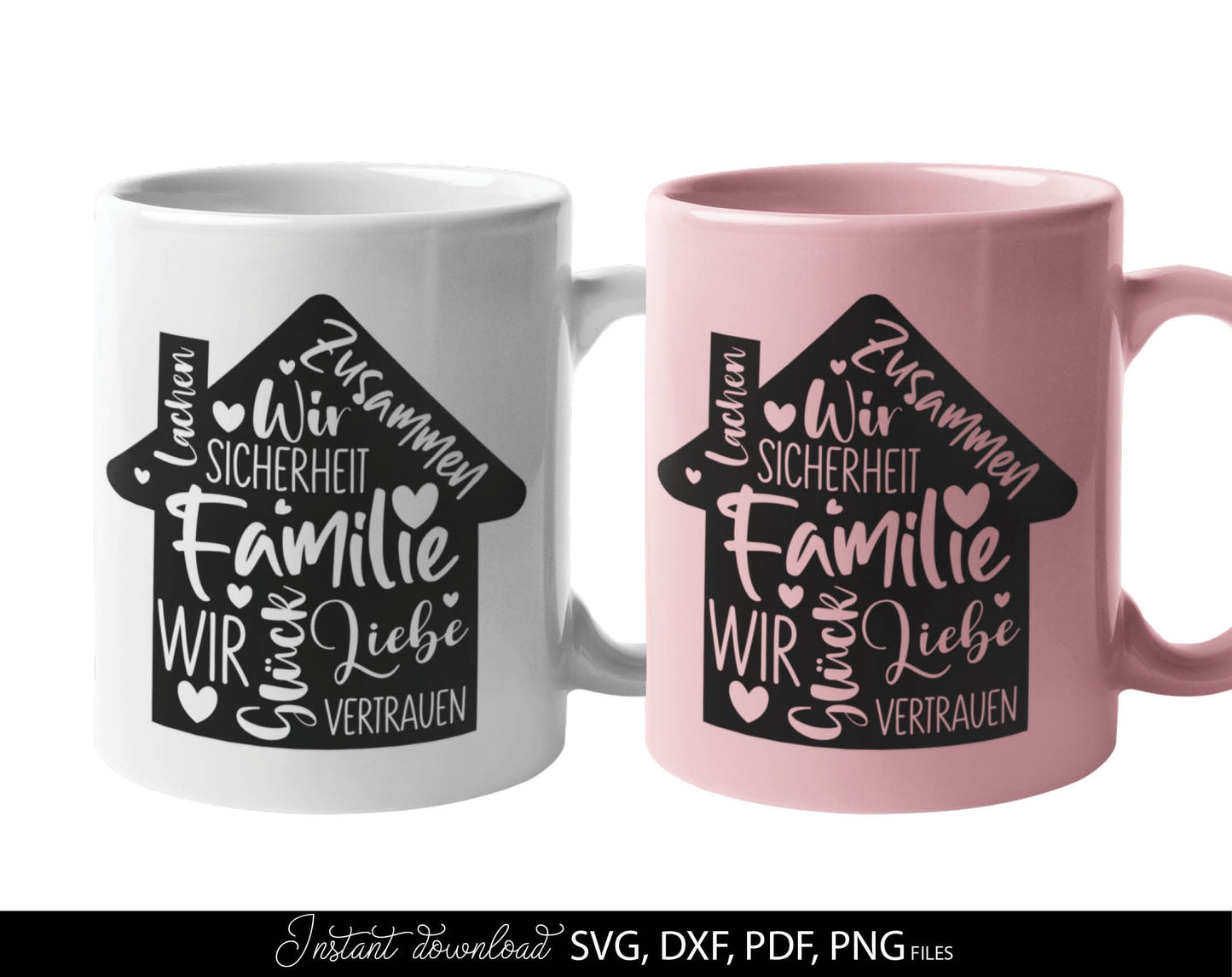 familie poster zuhause freude svg familie geschenk svg German Home Plotter Files Svg Png German Familie Svg Png Laserdatei zuhause