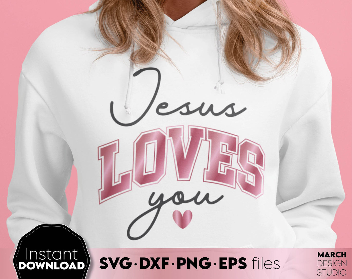 Jesus loves you. A bundle of different files with Bible sayings. It can be used for all situations in life when you want to please a brother or sister in the faith with Christian content on a shirt, on a mug, on some home decor or etc. Buy now!