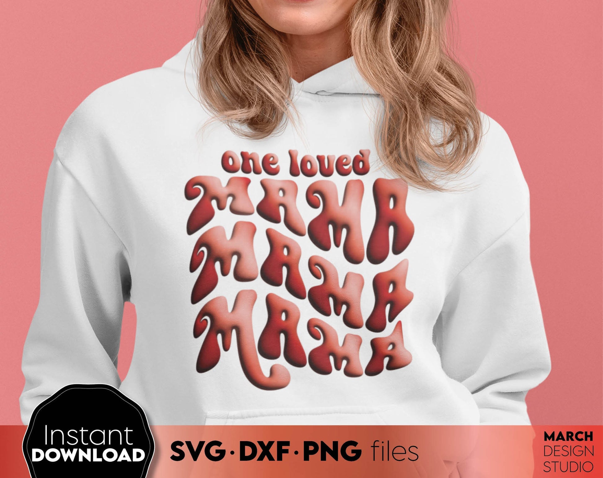 Wavy mama Valentines day shirts design. SVG DXF PNG files included. Rose colour included as well. Compatible with Cricut, Silhouette or other equipment. Use for cutting from vinyl, use for sublimation or laser cut / grave projects as well. Buy now!