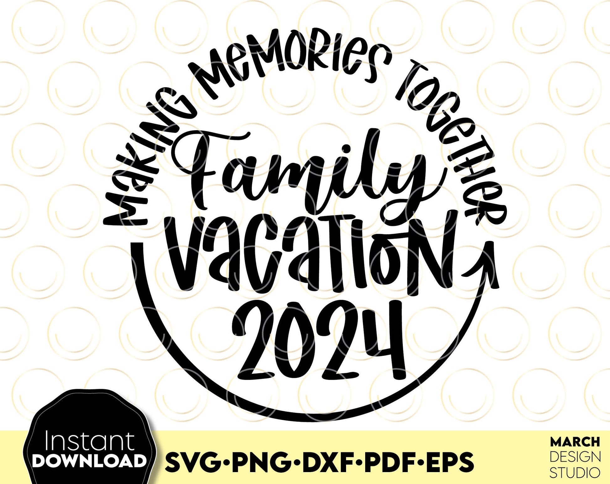 Making Memories Together Family Vacation 2024 matching shirts design. SVG PNG DXF PDF EPS files included. Compatible with Cricut, Silhouette or other equipment. Cut from vinyl, use for sublimation or laser cut projects. Buy now for a good price!