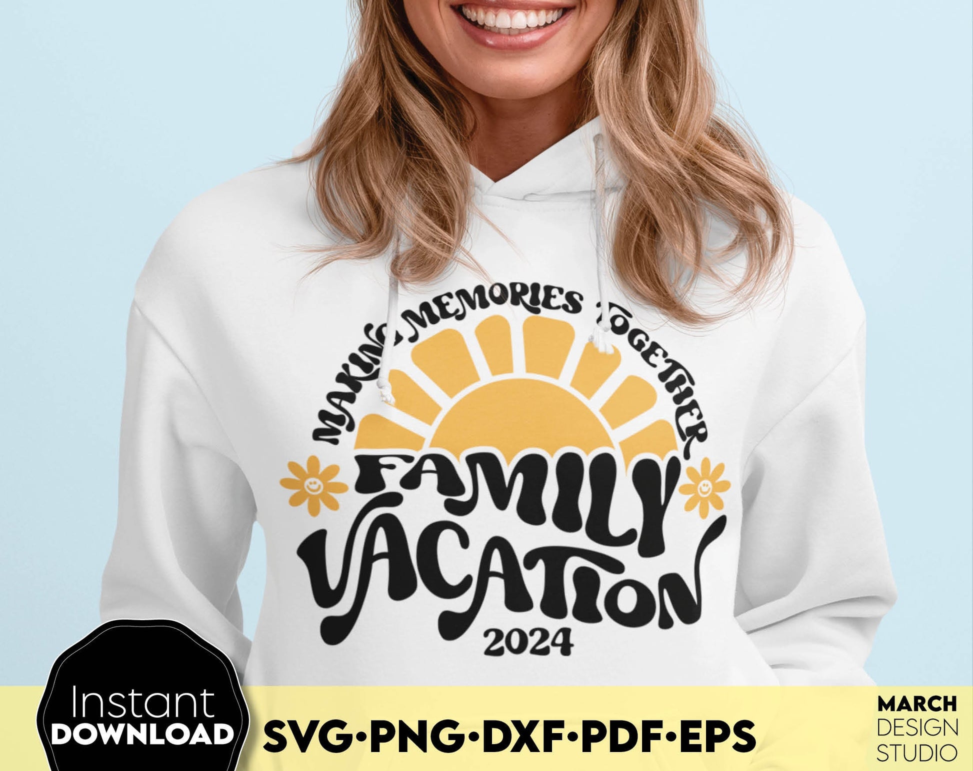 Making Memories Together - Family Vacation 2024 matching shirt design. SVG PNG DXF EPS PDF files included. Compatible with Cricut, Silhouette or other equipment. Cut from vinyl, use for sublimation or laser cut projects. Buy now for a good price!