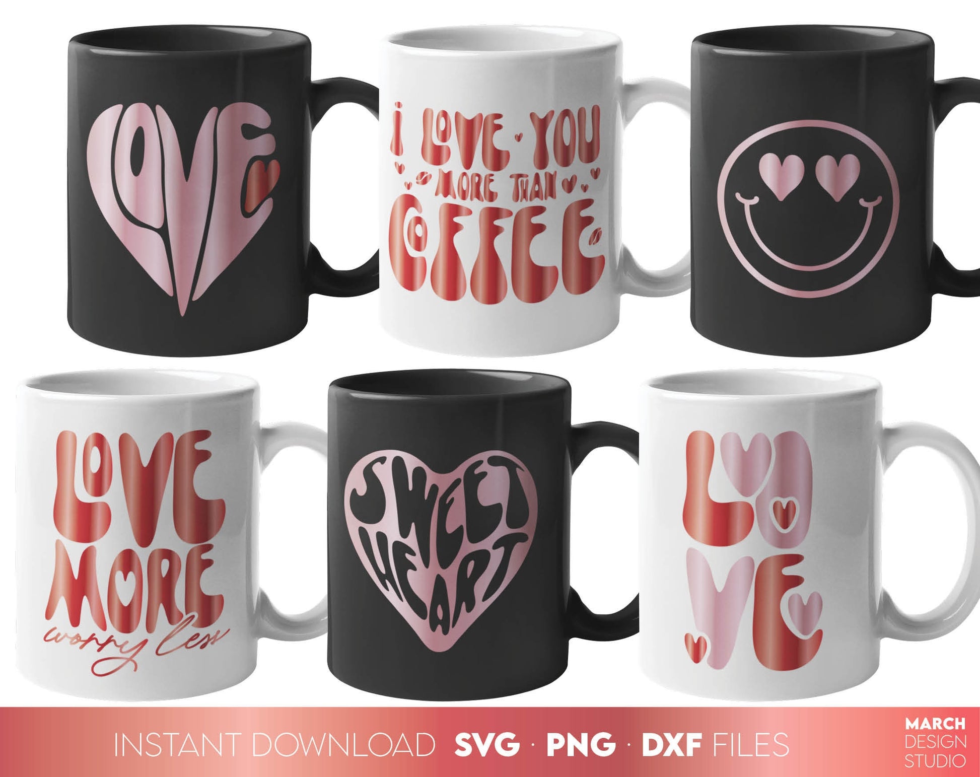 Retro Boho style Valentines Day bundle designs. SVG, PNG, JPG, EPS, DXF files included. Compatible with Cricut, Silhouette and others machines. Use for sublimation or laser cut projects as well. Buy now for a good - discount price. Enjoy!