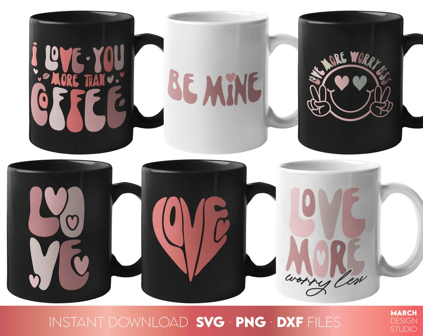 Retro Boho style Valentines Day bundle designs. SVG, PNG, JPG, EPS, DXF files included. Compatible with Cricut, Silhouette and others machines. Use for sublimation or laser cut projects as well. Buy now for a good - discount price. Enjoy!