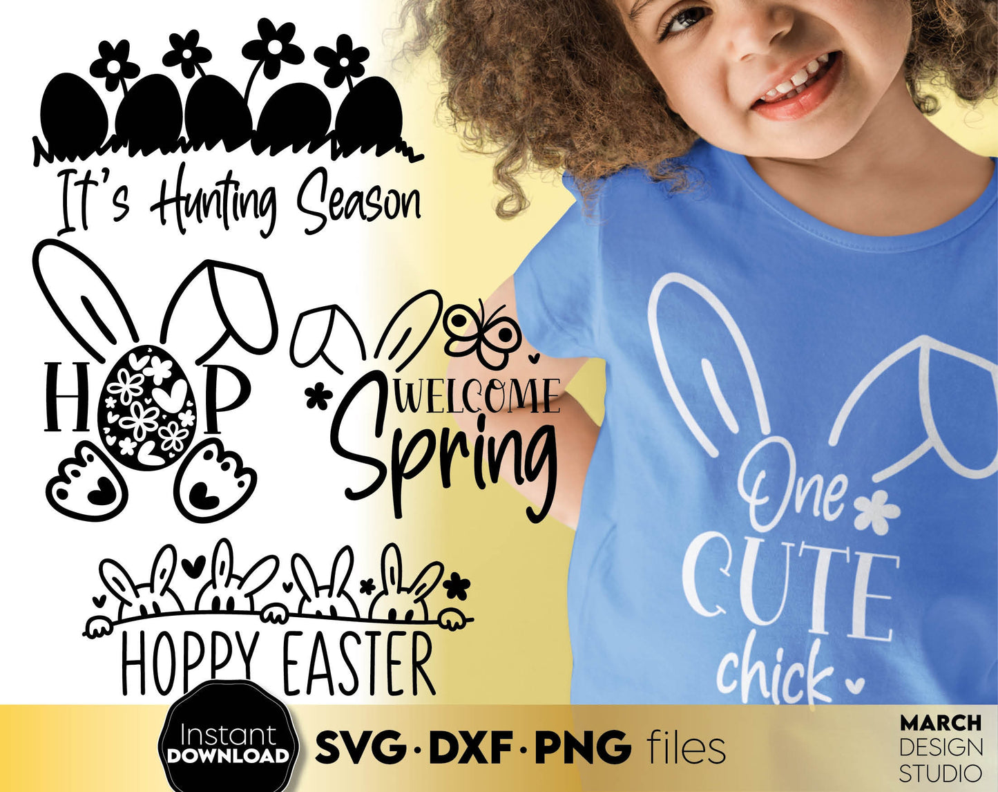 SVG DXF PNG files included. Compatible with Cricut, Silhouette or other equipment. Cut from vinyl, use for sublimation or laser cut or grave projects. Buy Happy Easter Bundle now for a good price and enjoy!