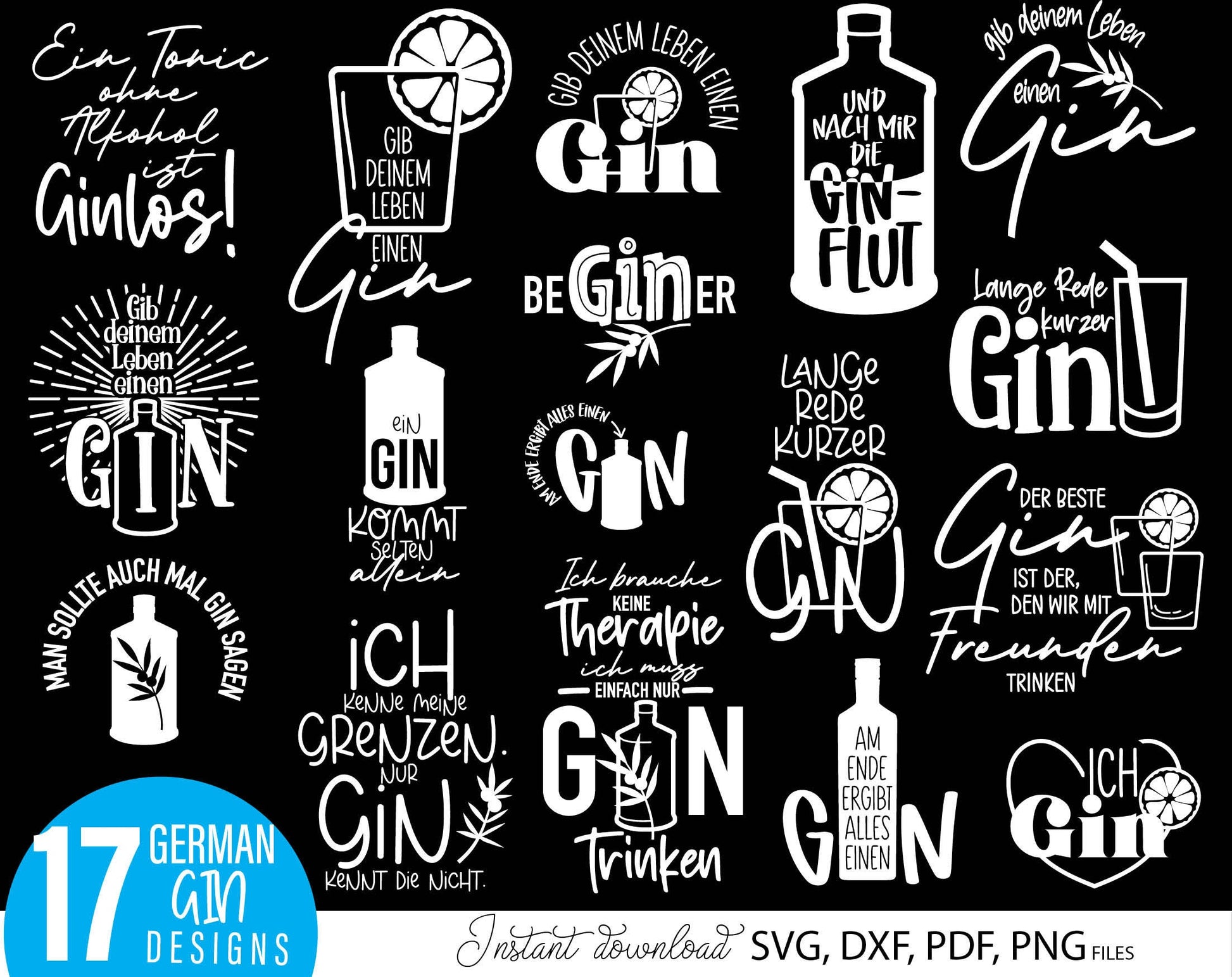 Gin Plotter File Gin Quotes | Plotting Bundle Svg | Gin Svg Bundle | Plotter File SVG PNG | Gin Sayings Svg | Alcohol Gift Drink | Cut files