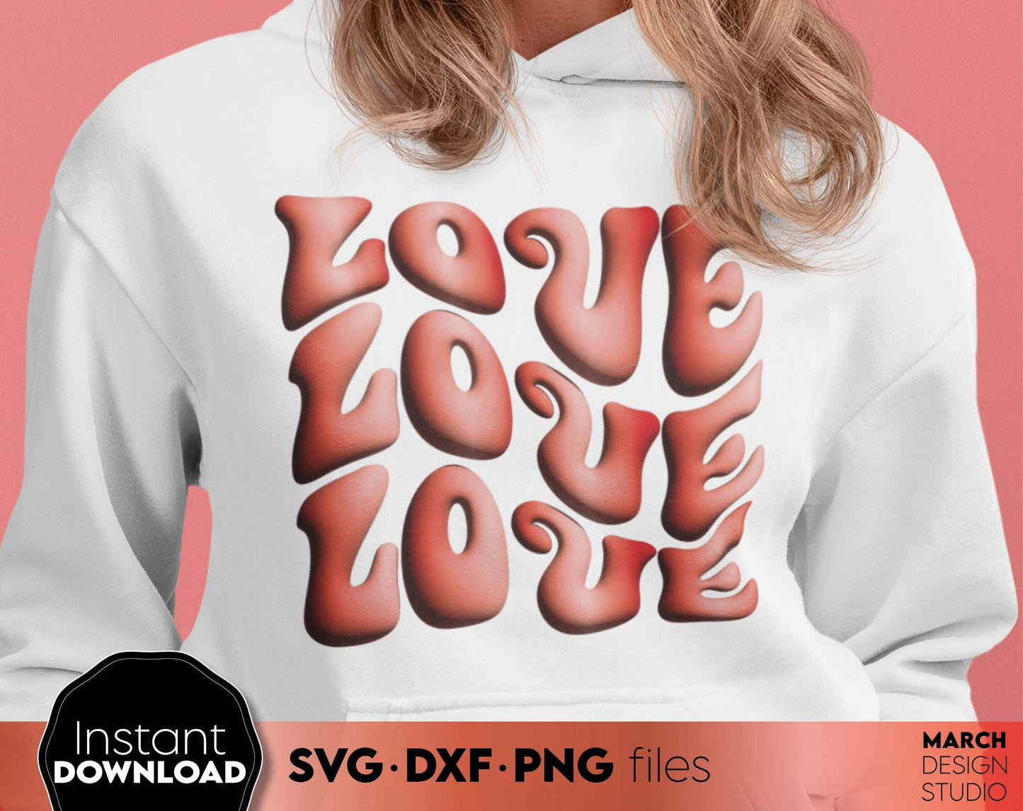 Wavy mama Valentines day shirts design. SVG DXF PNG files included. Rose colour included as well. Compatible with Cricut, Silhouette or other equipment. Use for cutting from vinyl, use for sublimation or laser cut / grave projects as well. Buy now!