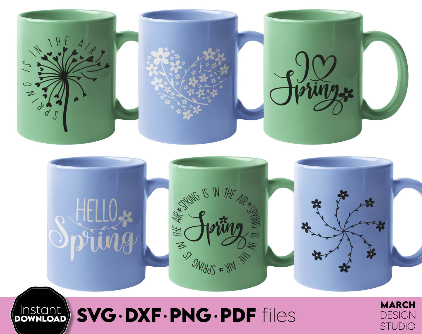 Spring Quotes and floral signs for Your Easter Shirt designs. SVG PNG EPS DXF files included. Compatible with Cricut, Silhouette or other. Cut from vinyl, use for printing, sublimation or laser cut, grave projects. Buy now for a good price and enjoy!