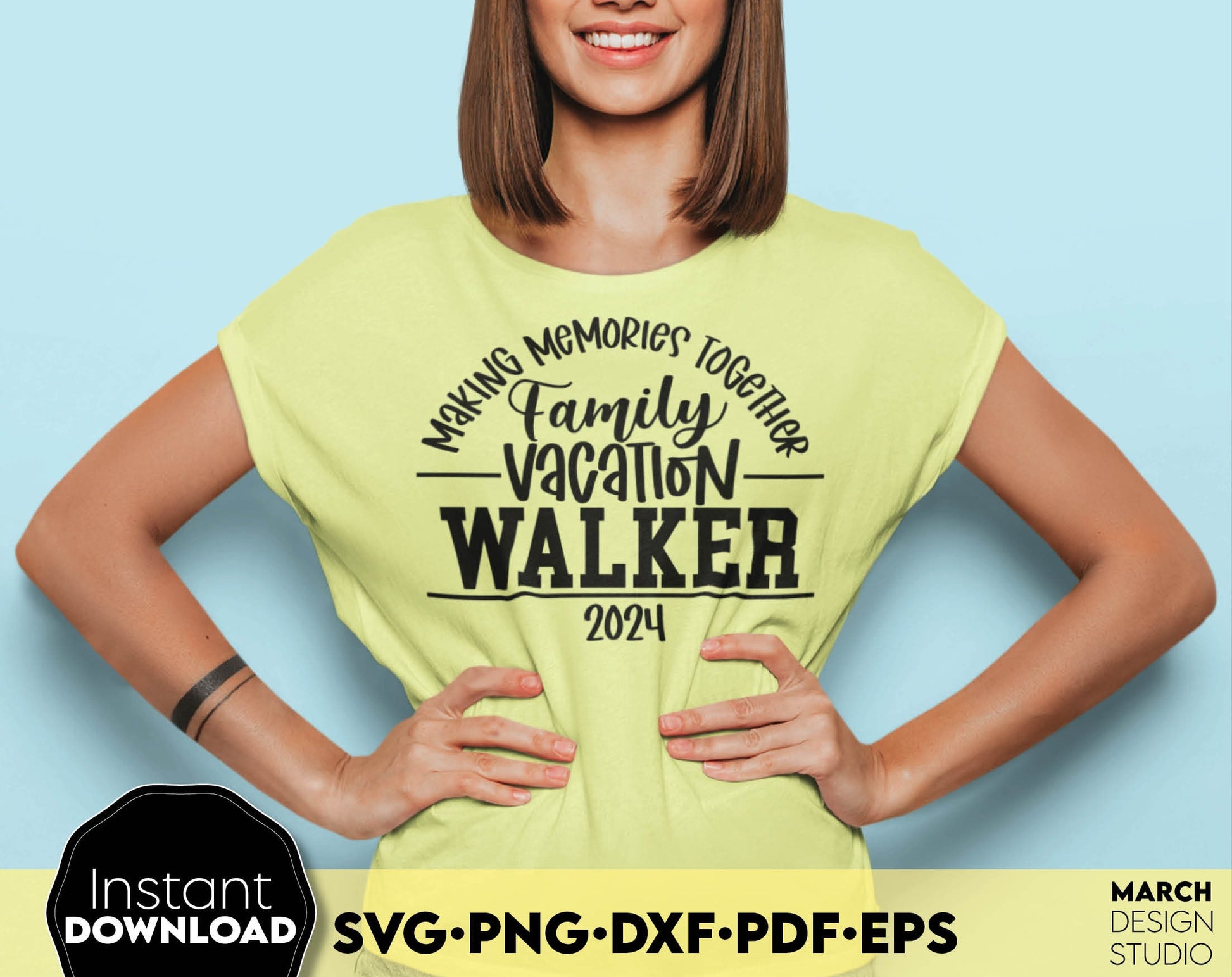 Making memories together and together is our favorite split design for Your Family trip matching shirts. SVG PNG DXF PDF EPS files included. Compatible with Cricut, Silhouette and other equipment. Cut from vinyl, use for printing or sublimation.