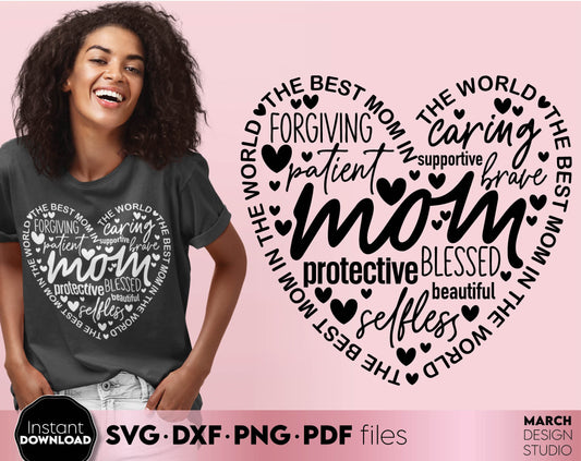 Mom Saying Gift. Nice design for mother day or mom birthday gift ideas. SVG PNG EPS DXF files included. Compatible with Cricut, Silhouette. Cut from vinyl, use for printing, sublimation or laser cut projects. Buy now for a good price, enjoy!