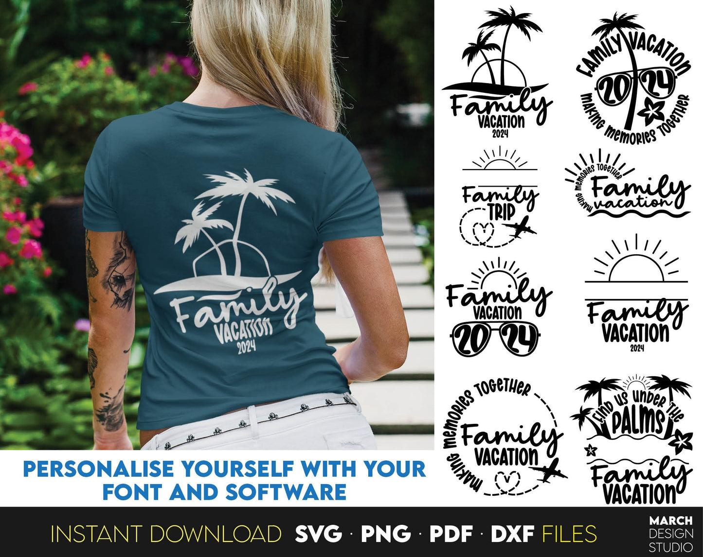 Family vacation 2024 svg bundle, family vacation svg, summer vibes svg, family cruise svg, family shirt svg, summer svg files for Cricut