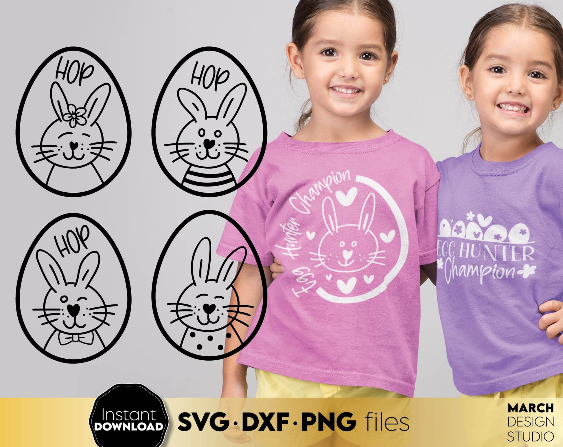 SVG DXF PNG files included. Compatible with Cricut, Silhouette or other equipment. Cut from vinyl, use for sublimation or laser cut or grave projects. Buy Happy Easter Bundle now for a good price and enjoy!