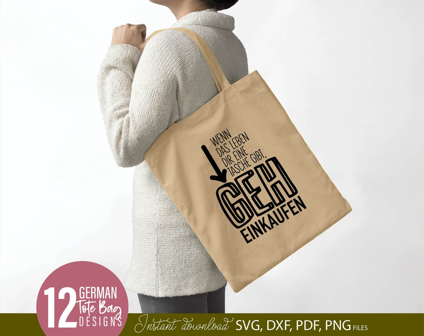 German Sprüche für Beutel Plotterdatei Taschensprüche Bundle svg Jutetasche plotten svg Eine von den Juten German plotter file SVG Laserdate