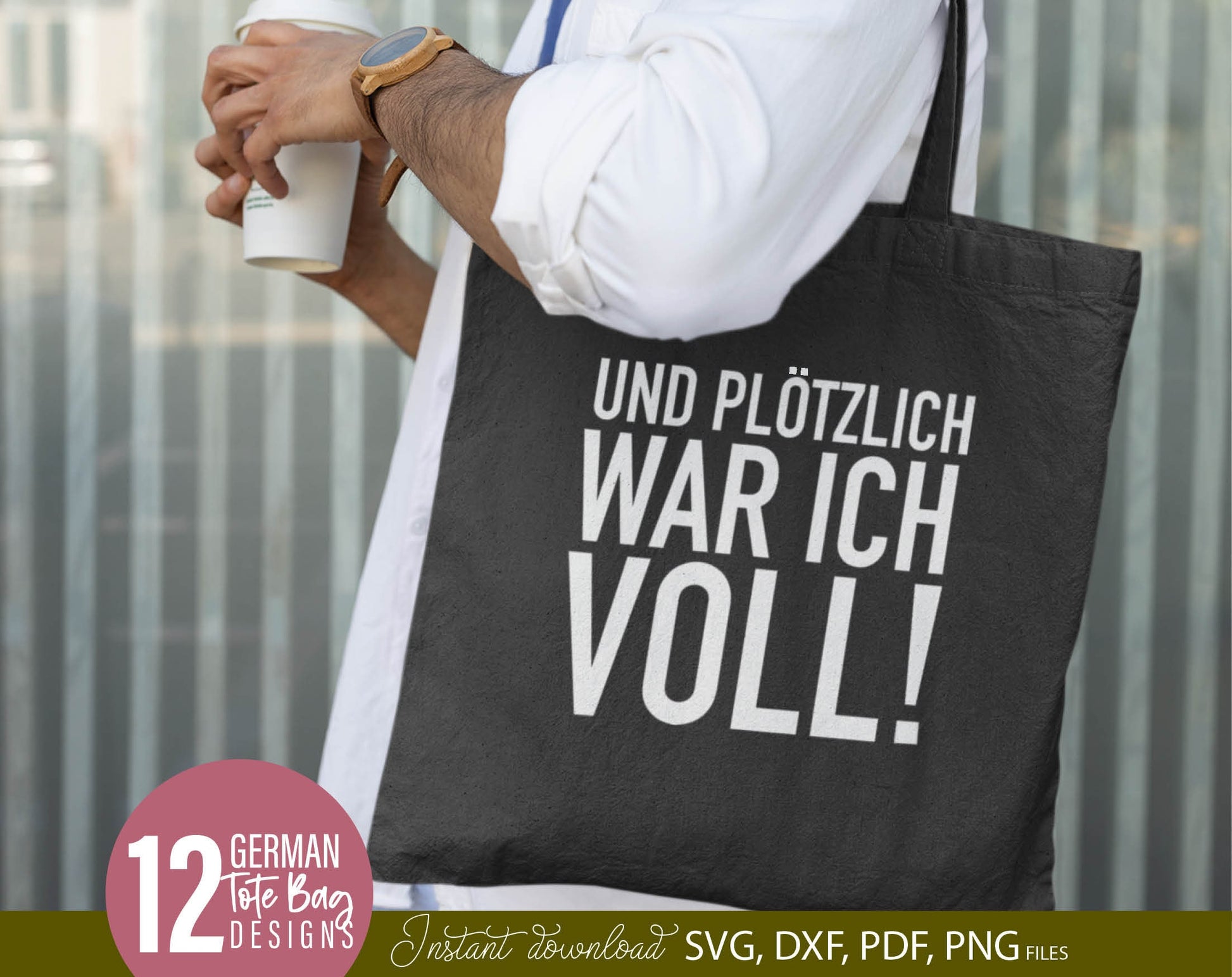 German Sprüche für Beutel Plotterdatei Taschensprüche Bundle svg Jutetasche plotten svg Eine von den Juten German plotter file SVG Laserdate