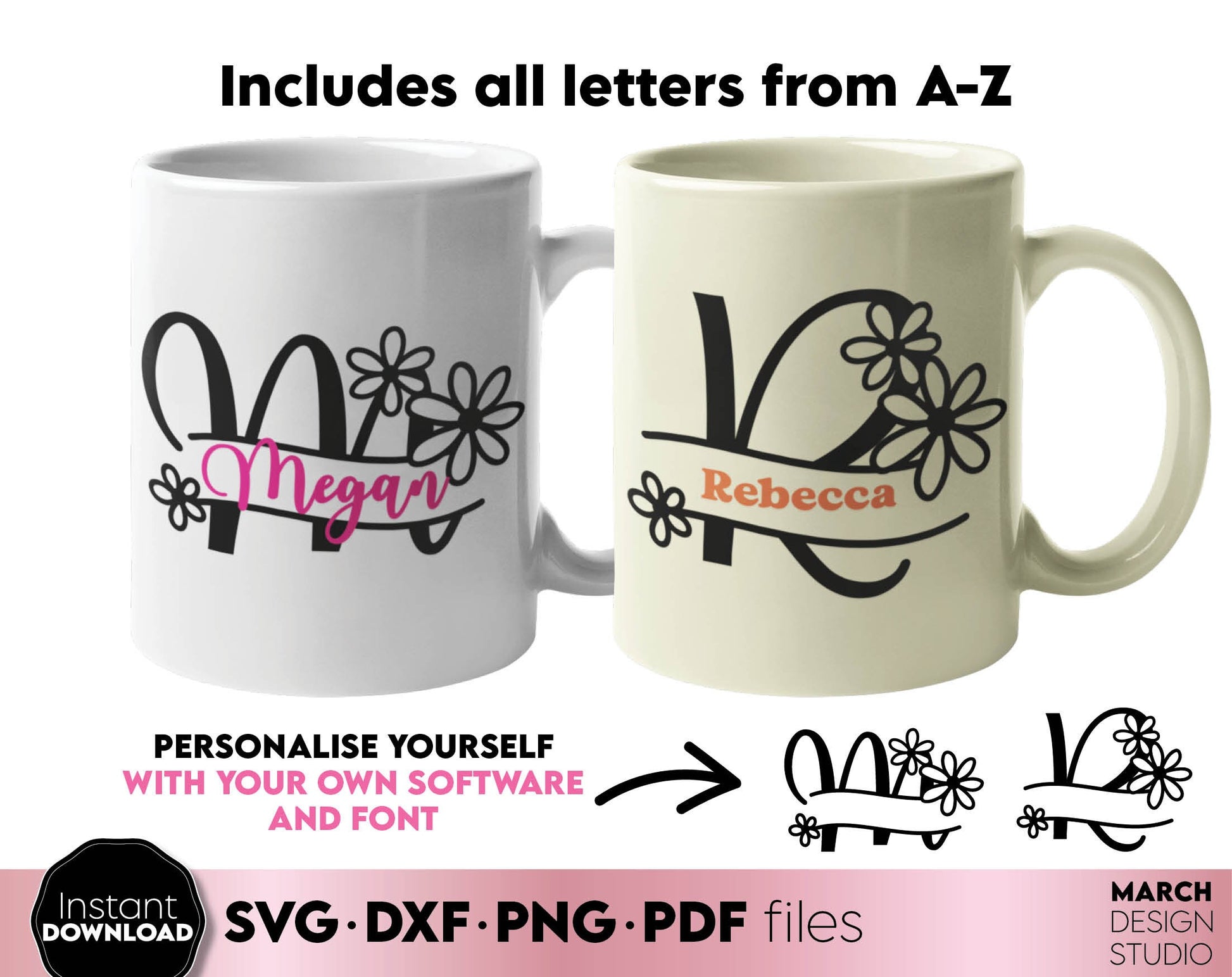 Flourish Letters Alphabet font you can use to surprise your loved ones. Just click ADD TO CARD. You can use Floral monogram font to make gifts for various important events, like - Christmas, Birthdays, Weddings, etc. Compatible with Cricut. Enjoy!