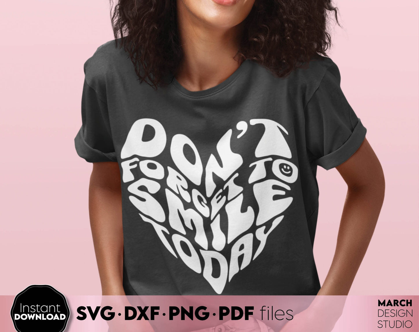 Boho Dont Forget to Smile Today design. SVG DXF PNG PDF files included. Compatible with Cricut, Silhouette or sublimation printers. Cut from vinyl, use for sublimation or laser cut or grave projects. Buy now for a good price and enjoy!