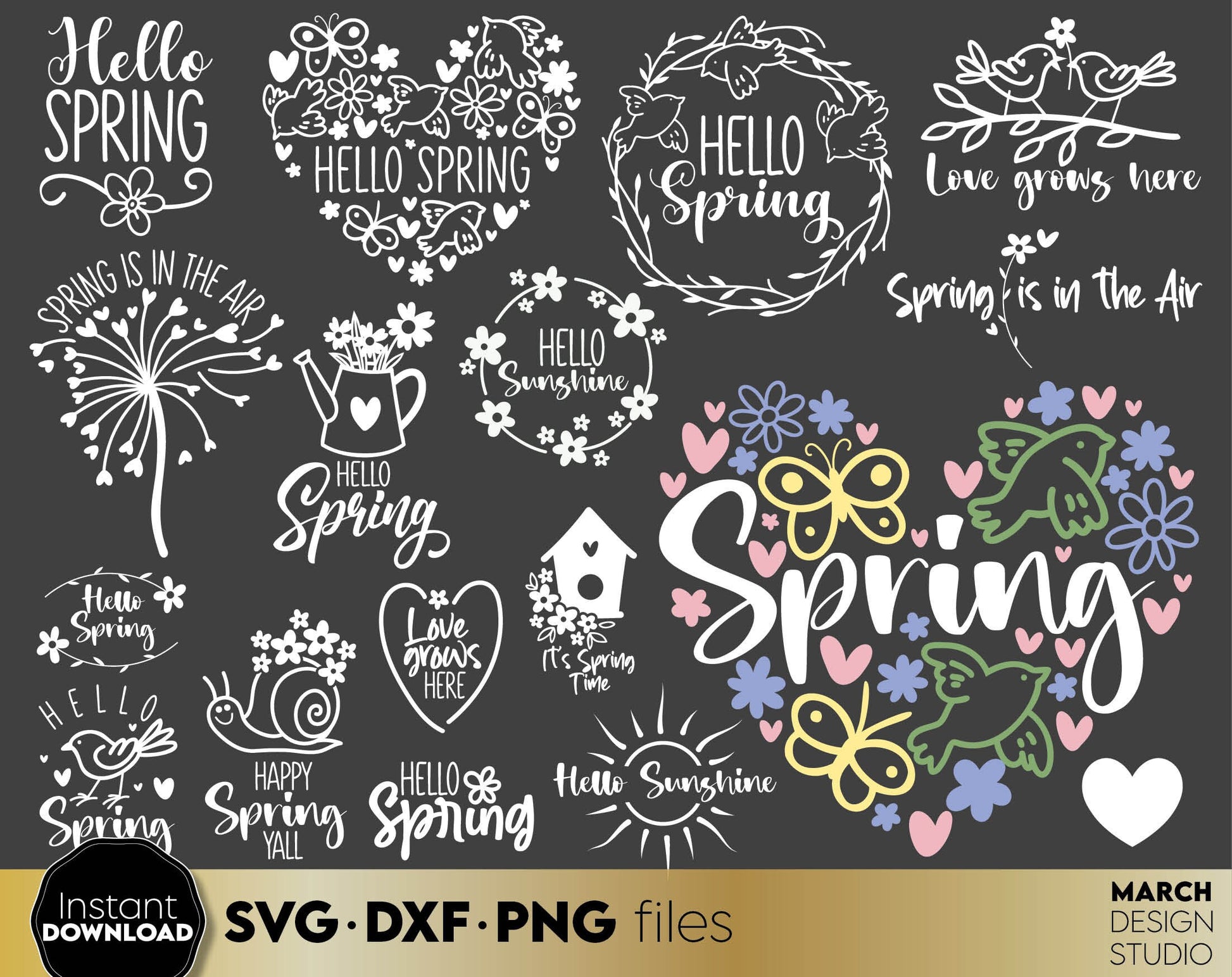 Spring Flower Signs | Spring Bundle Svg | Springtime svg | Spring Round Svg | Spring Sunshine Svg | Celebrate Spring Svg | Spring Elements