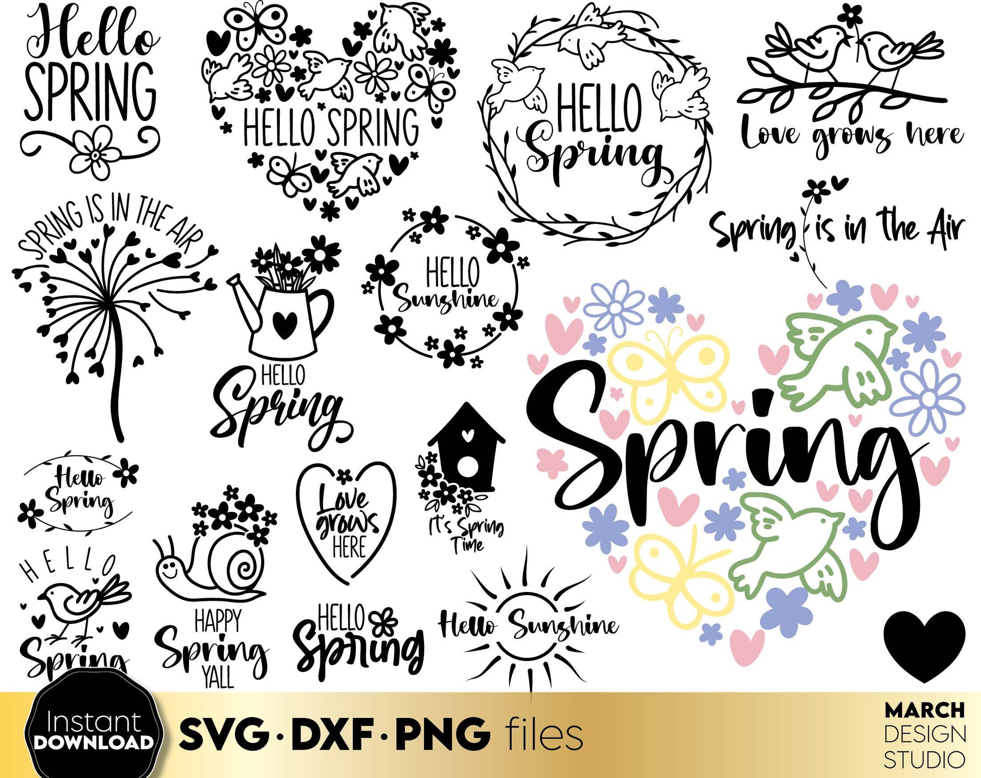 Spring Flower Signs | Spring Bundle Svg | Springtime svg | Spring Round Svg | Spring Sunshine Svg | Celebrate Spring Svg | Spring Elements