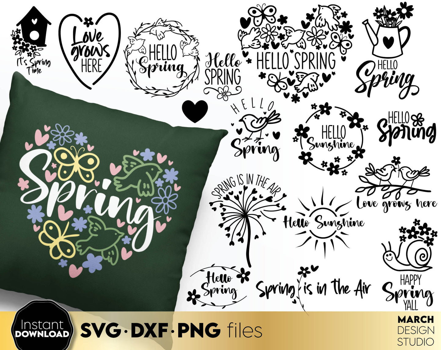 Spring Flower Signs | Spring Bundle Svg | Springtime svg | Spring Round Svg | Spring Sunshine Svg | Celebrate Spring Svg | Spring Elements