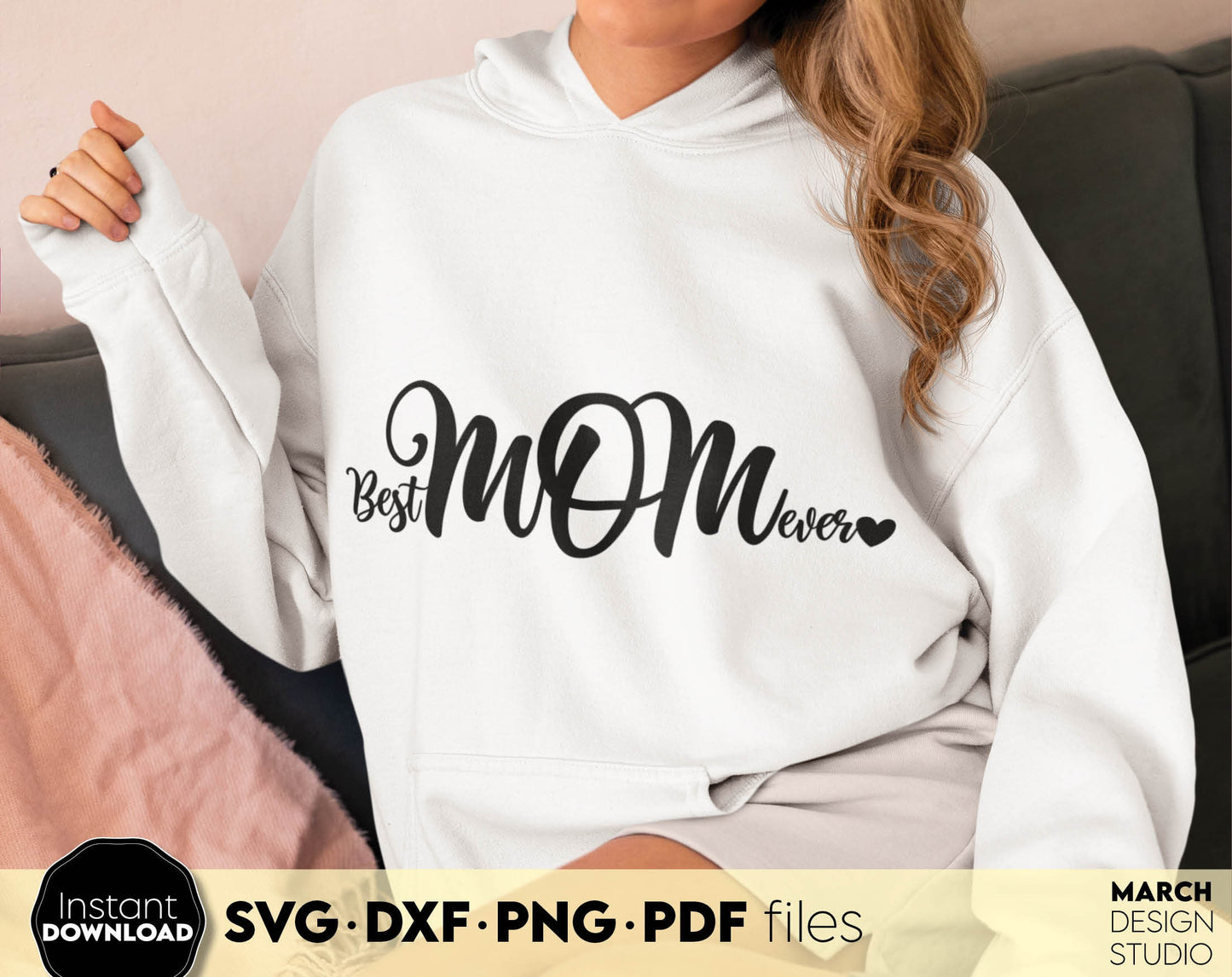 Best Mom Ever design for Mothers Day or Mom Birthday Gift ideas. SVG PNG DXF PDF files included. Compatible with Cricut, Silhouette or other equipment. Cut from vinyl, use for sublimation or laser cut or grave projects. Buy now for a good price!