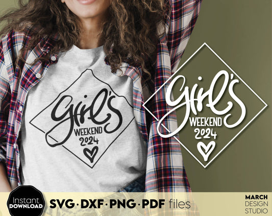 Girls Trip Weekend Shirt design. SVG PNG JPG EPS DXF files included. Compatible with Cricut, Silhouette or other equipment. Cut from vinyl, use for printing, sublimation or laser cut, grave projects. Buy now for a good price and enjoy!