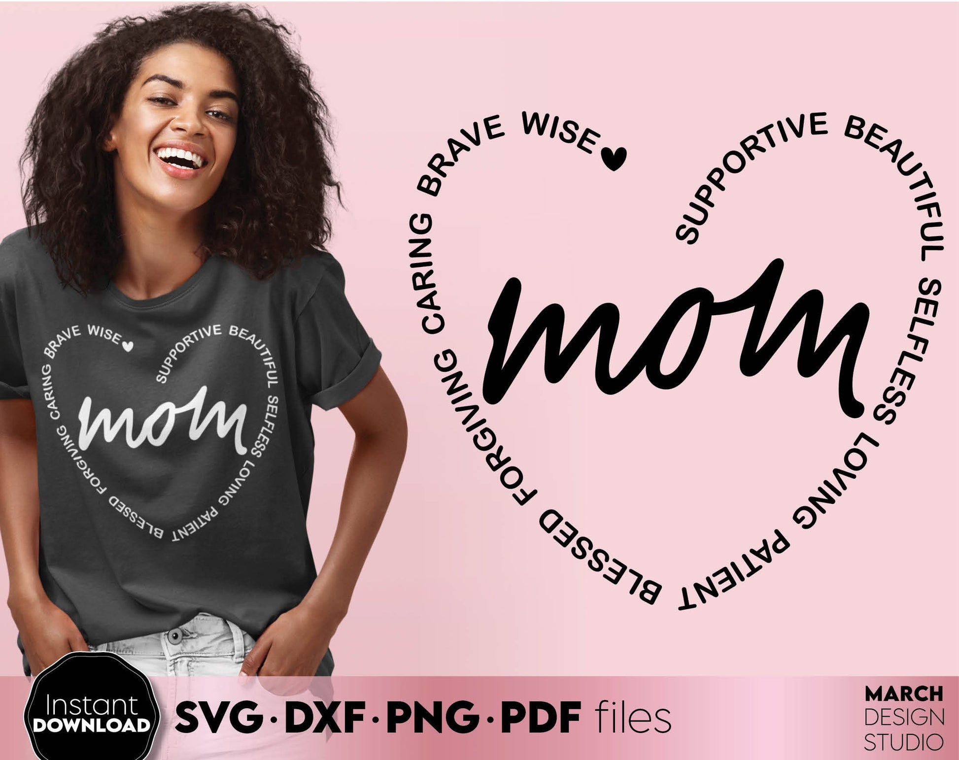 Mother day print for mug. Nice design for mother day or mom birthday gift ideas. SVG PNG EPS DXF files included. Compatible with Cricut, Silhouette. Cut from vinyl, use for printing, sublimation or laser cut projects. Buy now for a good price, enjoy!