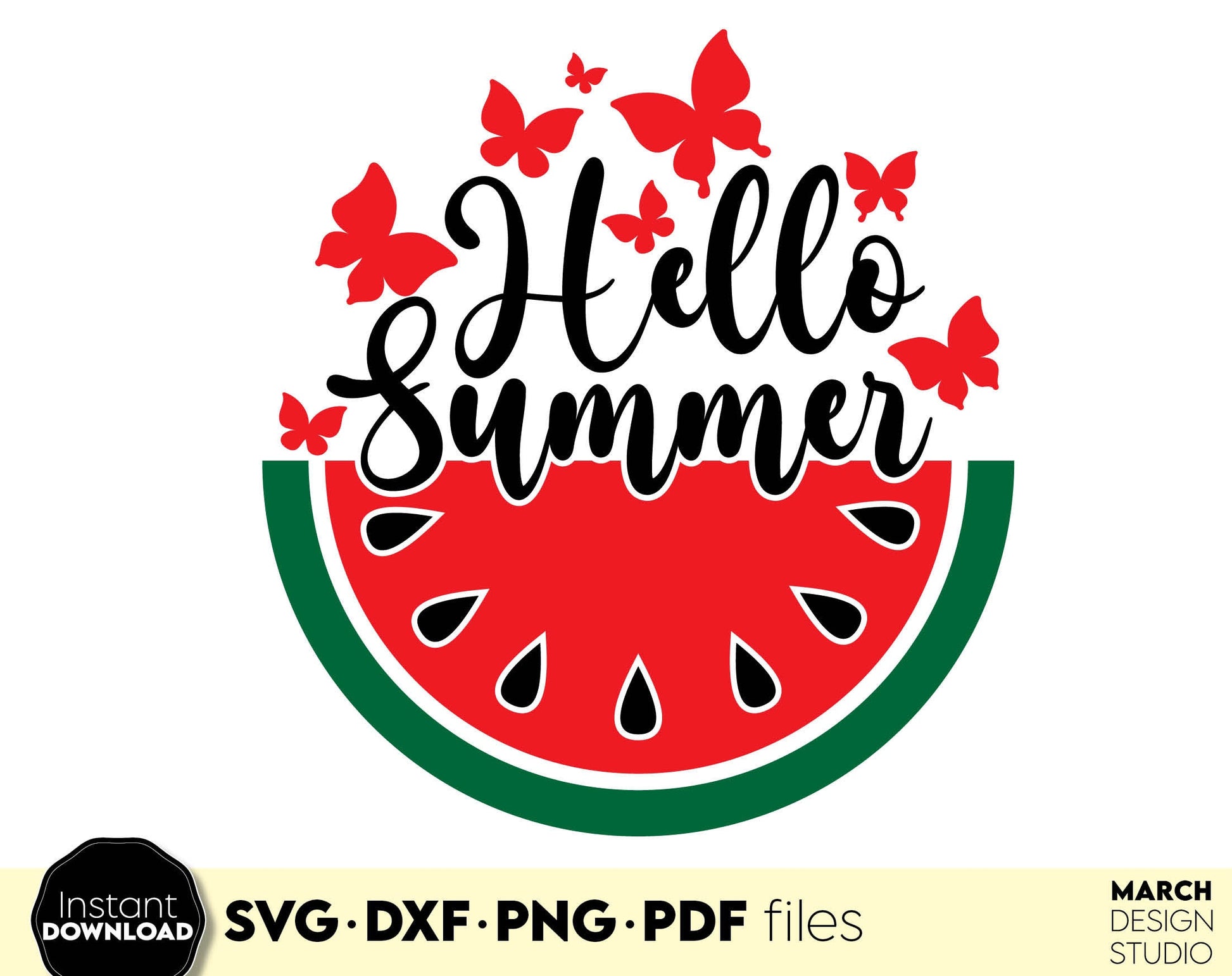 Hello summer design for Your funny summer shirt or decoration. SVG DXF PNG PDF files included. Compatible with Cricut, Silhouette or other equipment. Cut from vinyl, use for sublimation or laser cut / grave projects. Buy now for a good price, enjoy!