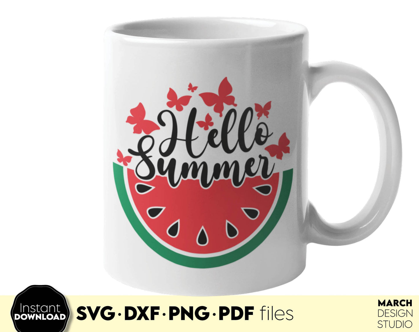 Hello summer design for Your funny summer shirt or decoration. SVG DXF PNG PDF files included. Compatible with Cricut, Silhouette or other equipment. Cut from vinyl, use for sublimation or laser cut / grave projects. Buy now for a good price, enjoy!